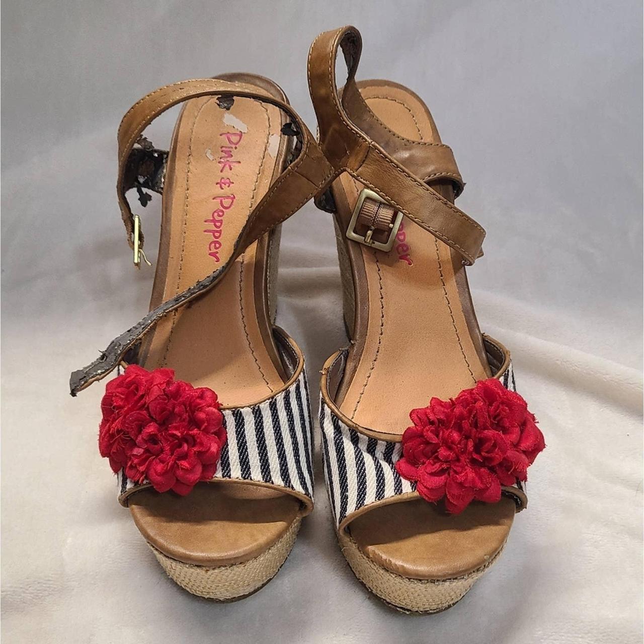 Pink Pepper Women s Wedge Sandals Size 8 Depop