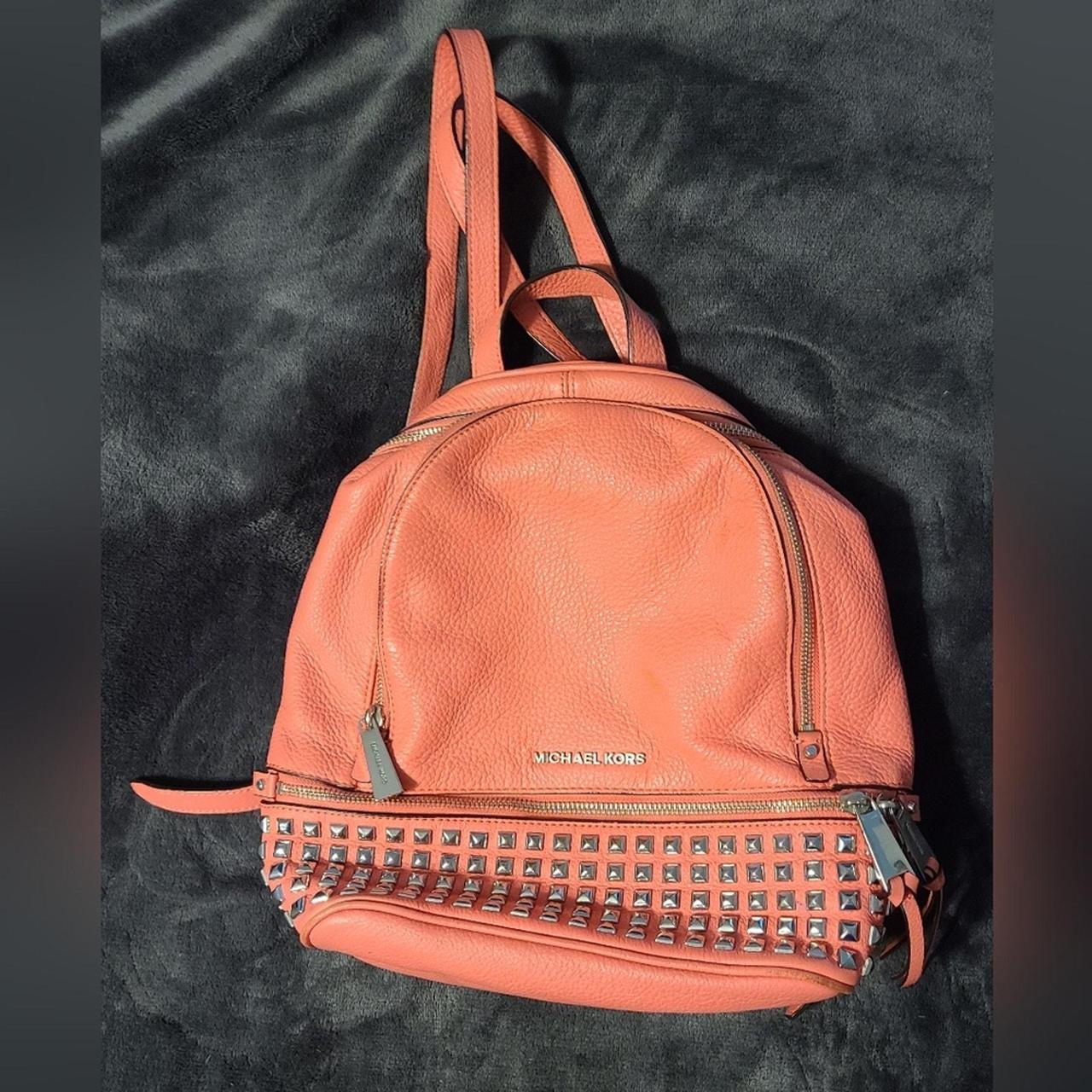 Michael Kors Rhea Studded Backpack Pink. Small. Depop