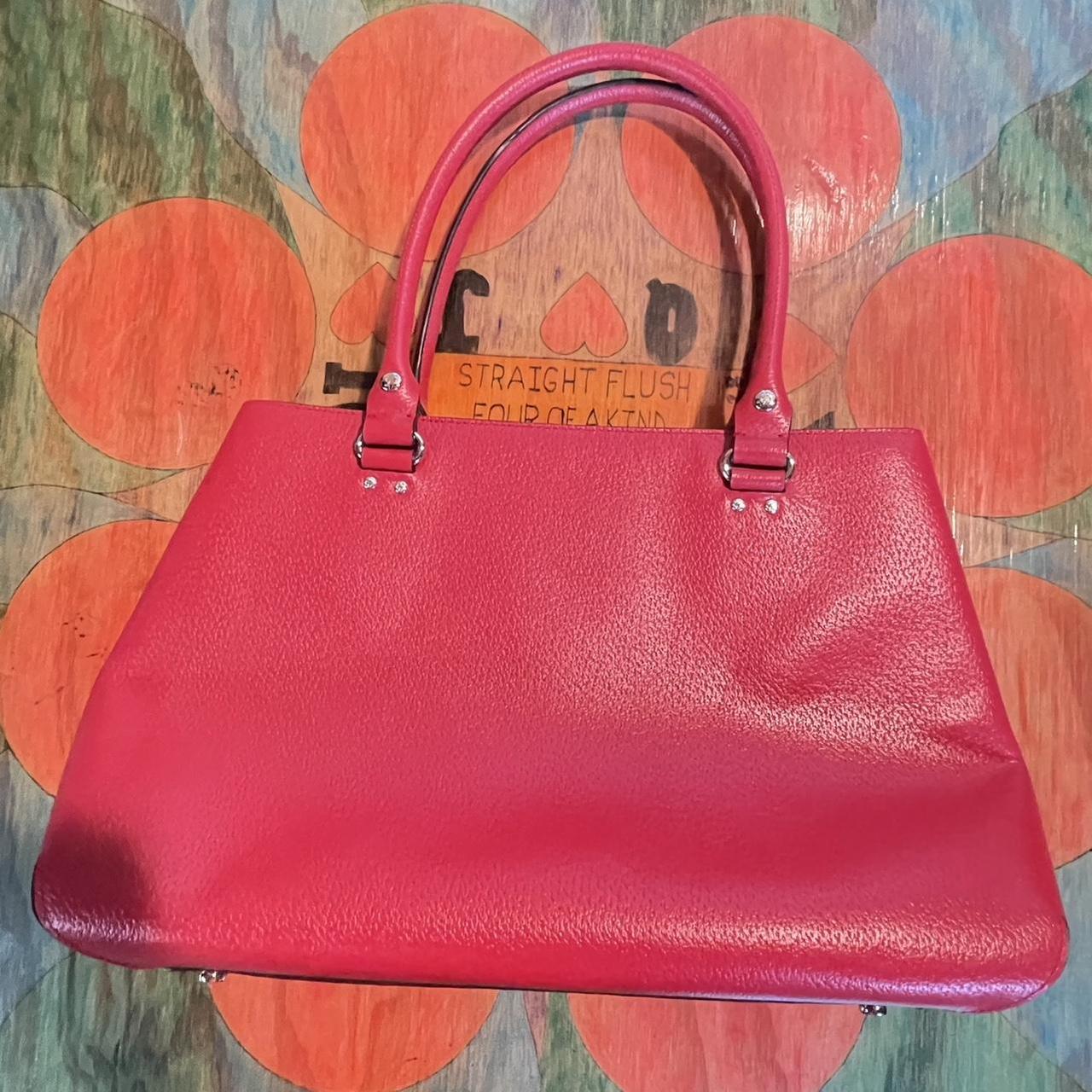 Kate Spade RED Handbag Purse Bag Pockets Rn 0102760... Depop