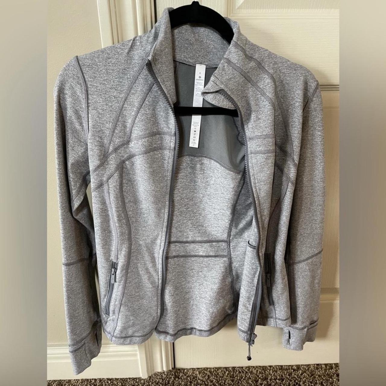 Grey lululemon jacket In great condition just minor - Depop