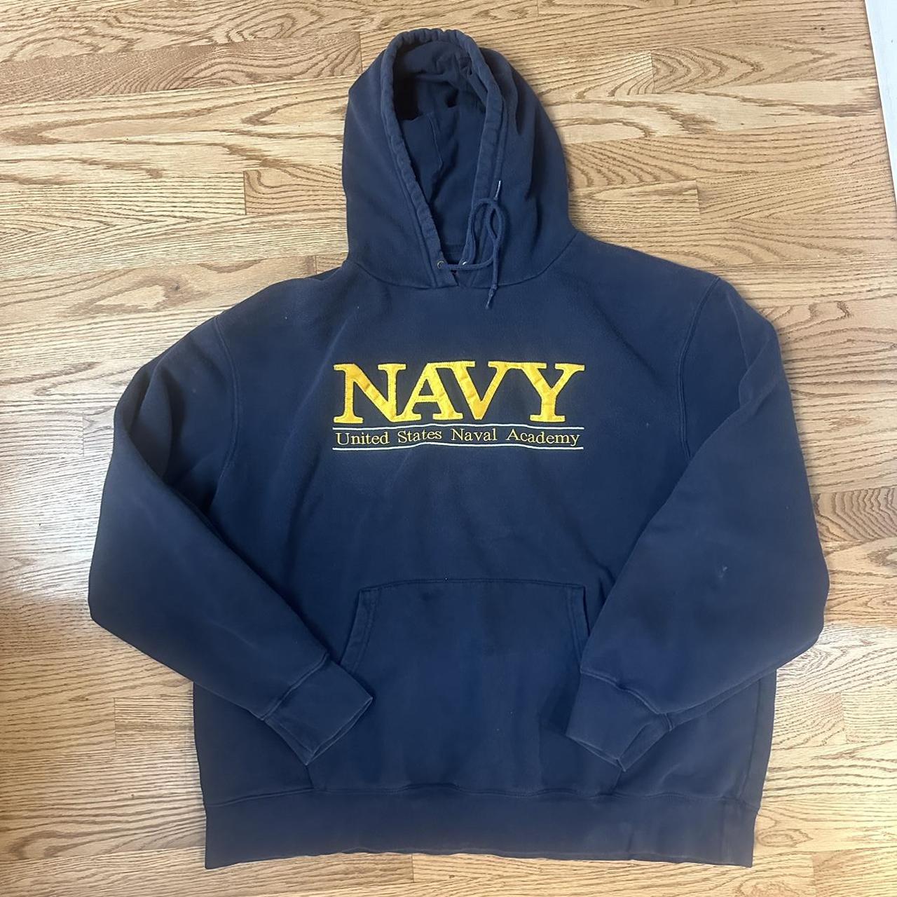 XXL blue navy hoodie Good condition expect for... - Depop