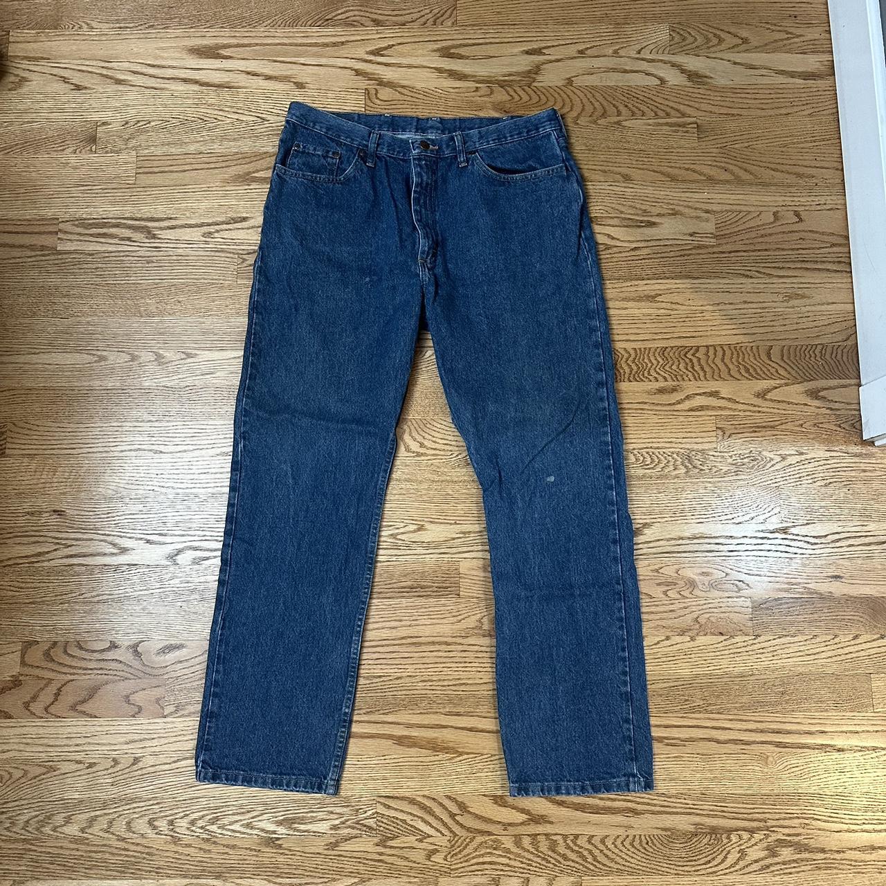 38x32 wrangler jeans Good condition besides slight... - Depop