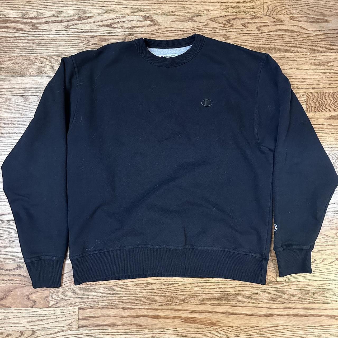 L black blank champion crew neck Great condition - Depop