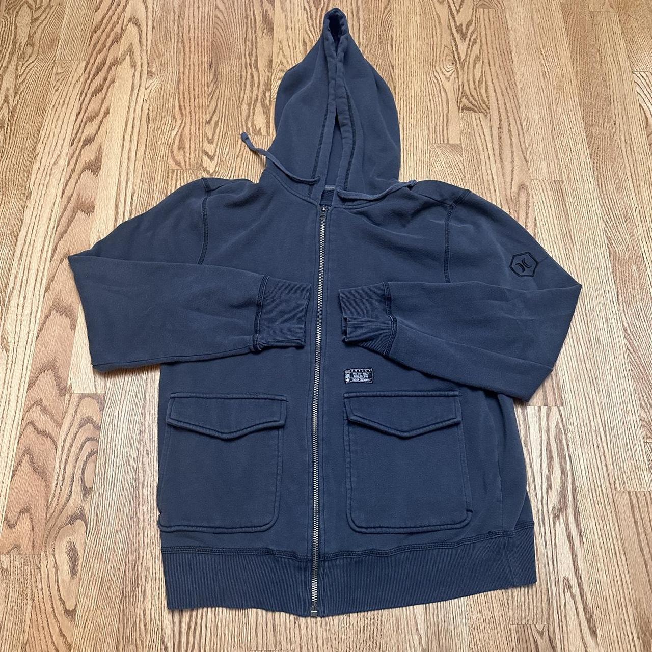 L dark grey Hurley zip up sweatshirt Great condition - Depop