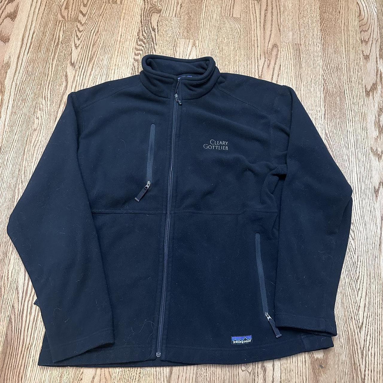 L Patagonia zip up fleece with embroidered logo... - Depop