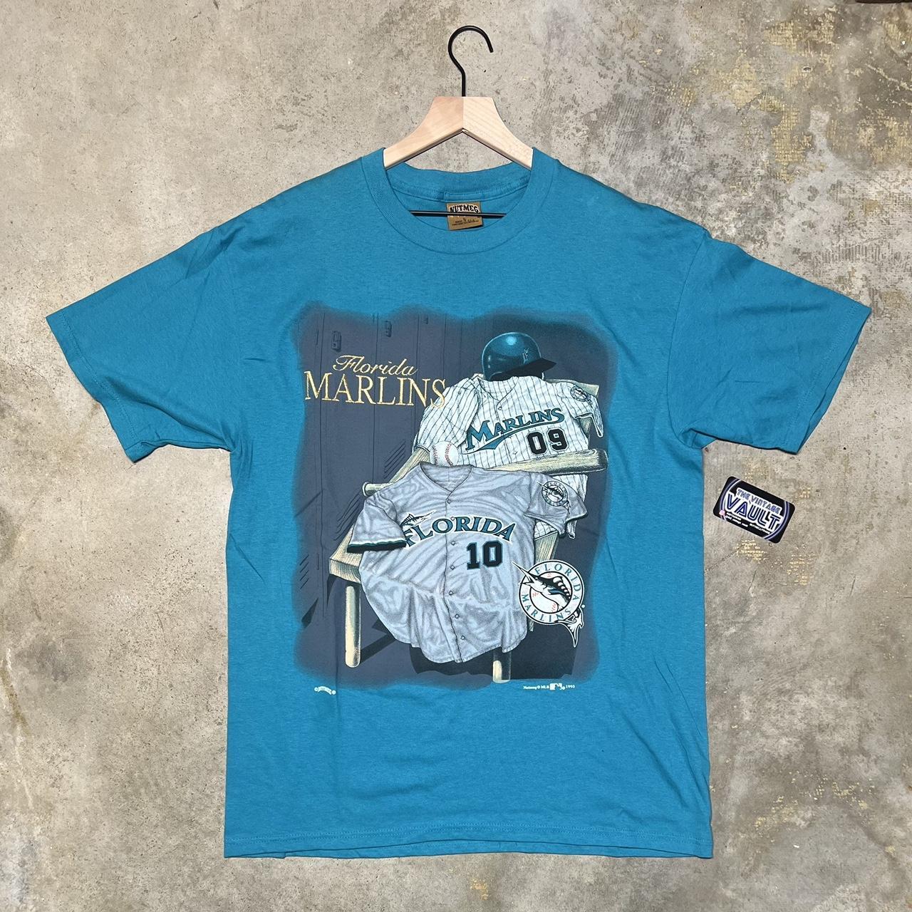 Vintage 1995 Nutmeg Florida Marlins Locker room... - Depop