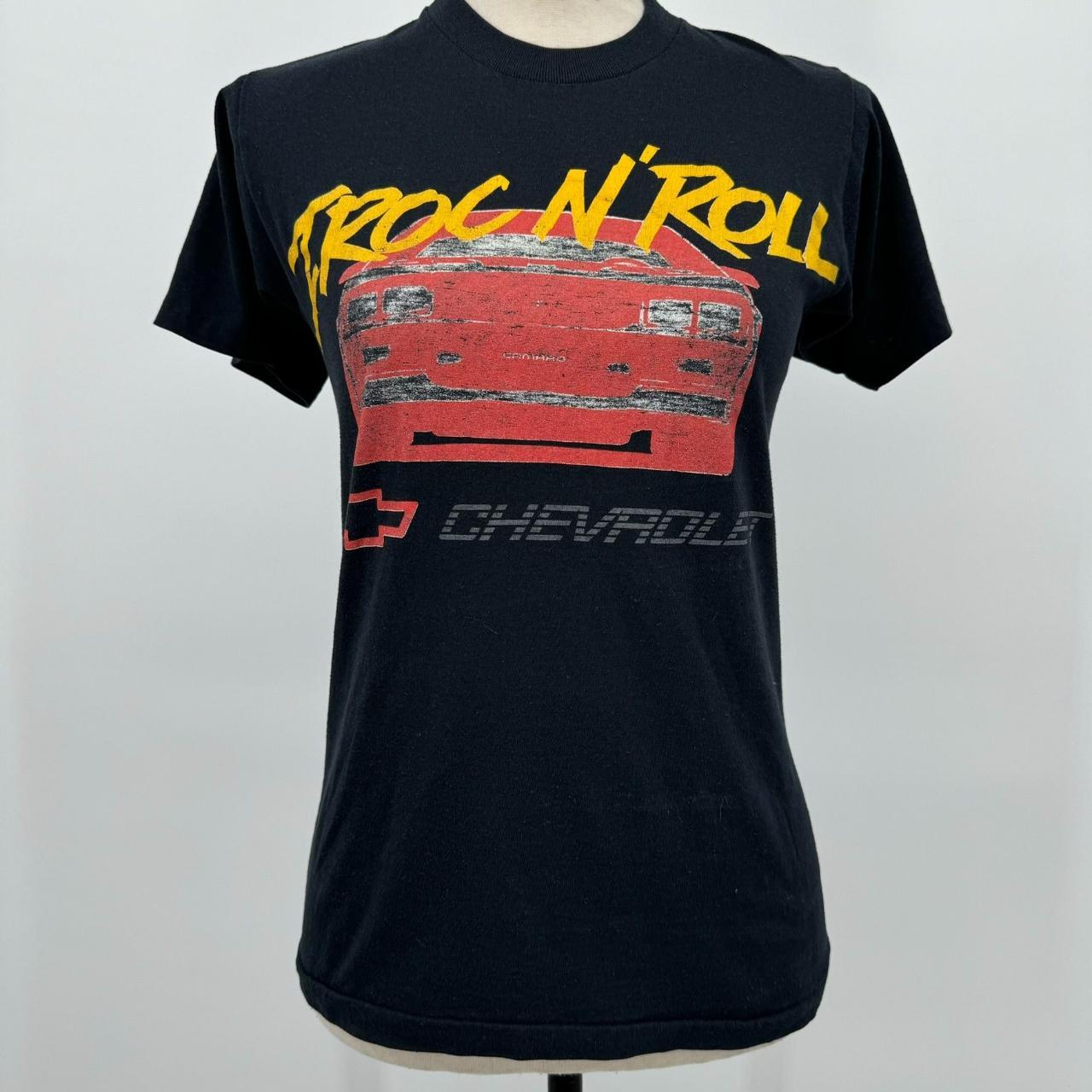 vintage 80s chevrolet iroc n roll t-shirt - black | Depop vintage 80s chevrolet iroc n roll t-shirt - black | Depop