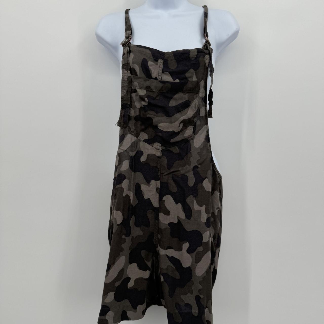 Camo Overall Skirt Camo Print Dungaree Skirt GATE