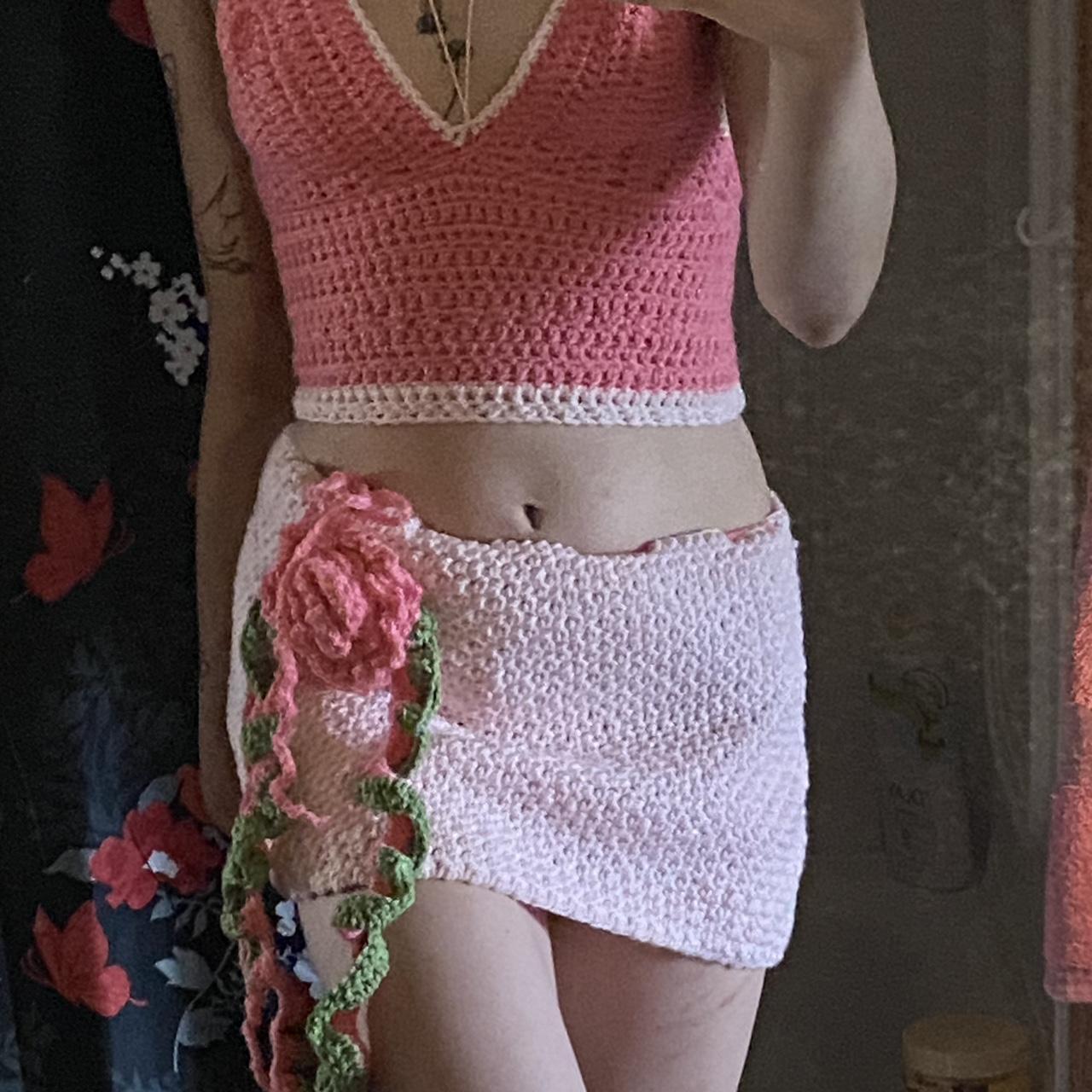 Crocheted corset top - Depop