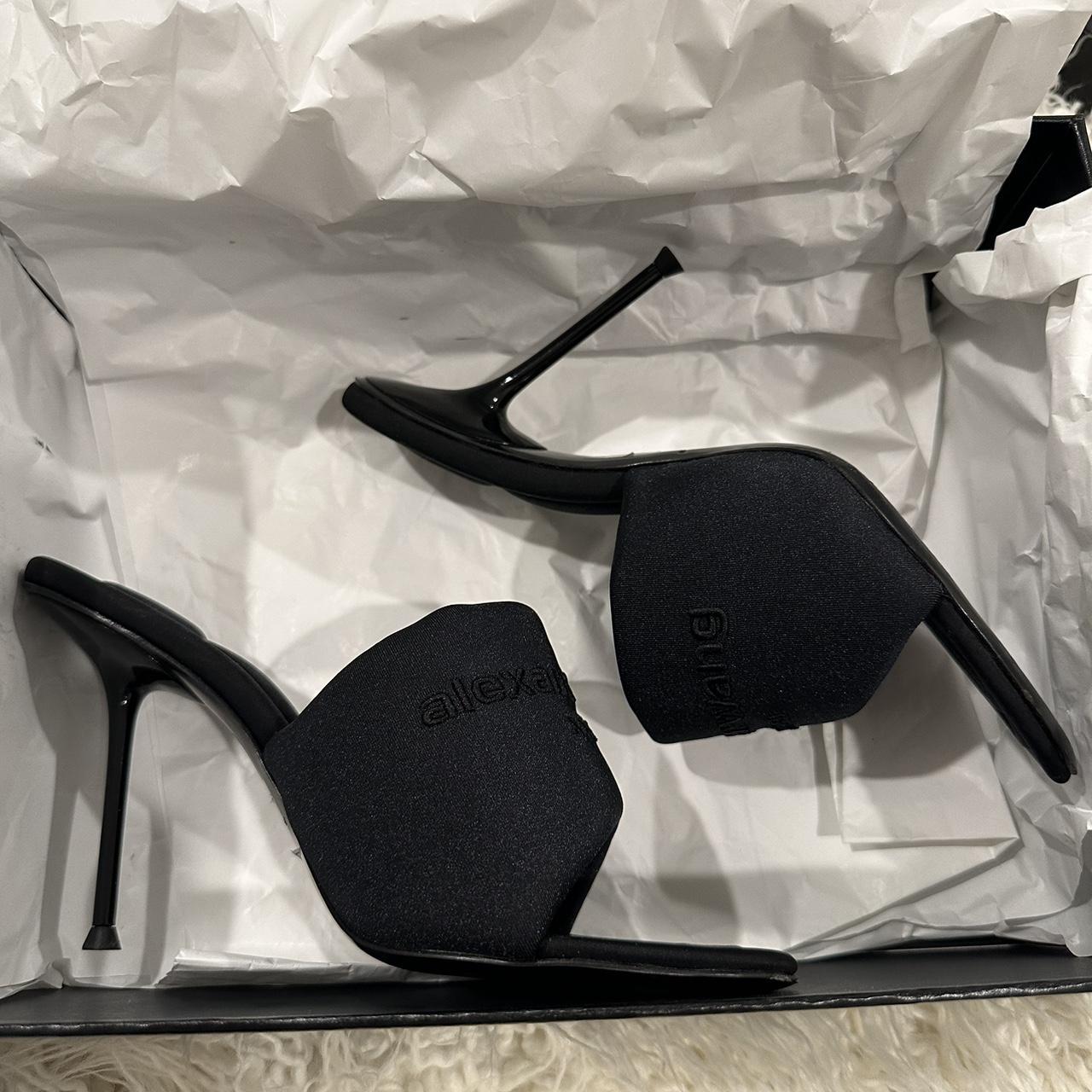 サンダル・ミュール ALEXANDER WANG Dark Grey Leather Riot Mules Alexander Wang Riot 85MM Sandal Grey (Women's) - 30424S023