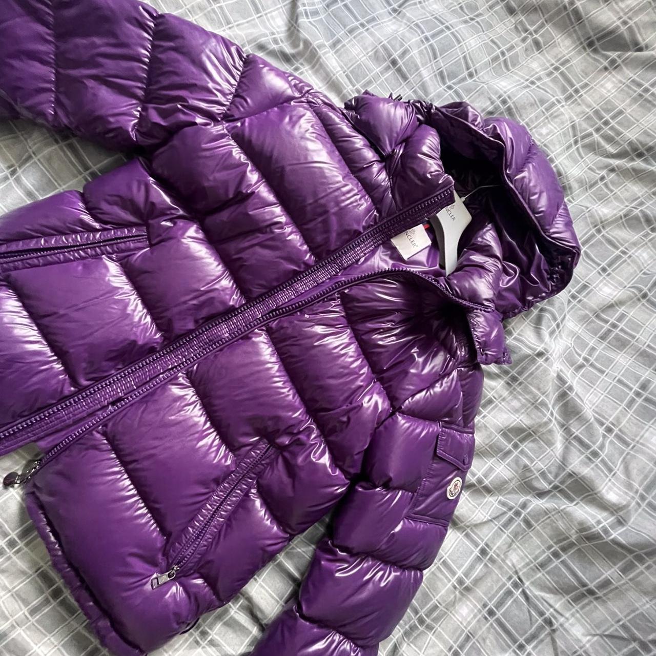 Selling Moncler Maya Size 4 In Purple, Last Season... - Depop