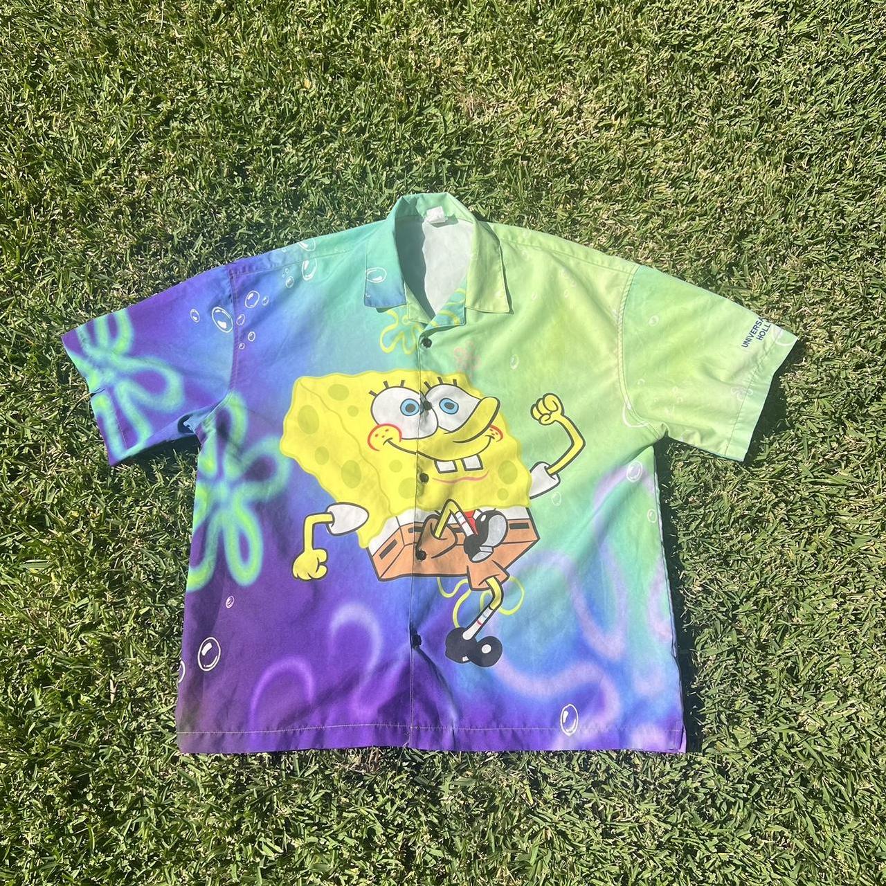 VINTAGE SPONGEBOB SQUAREPANTS SHIRT FULL GRAPHIC... - Depop