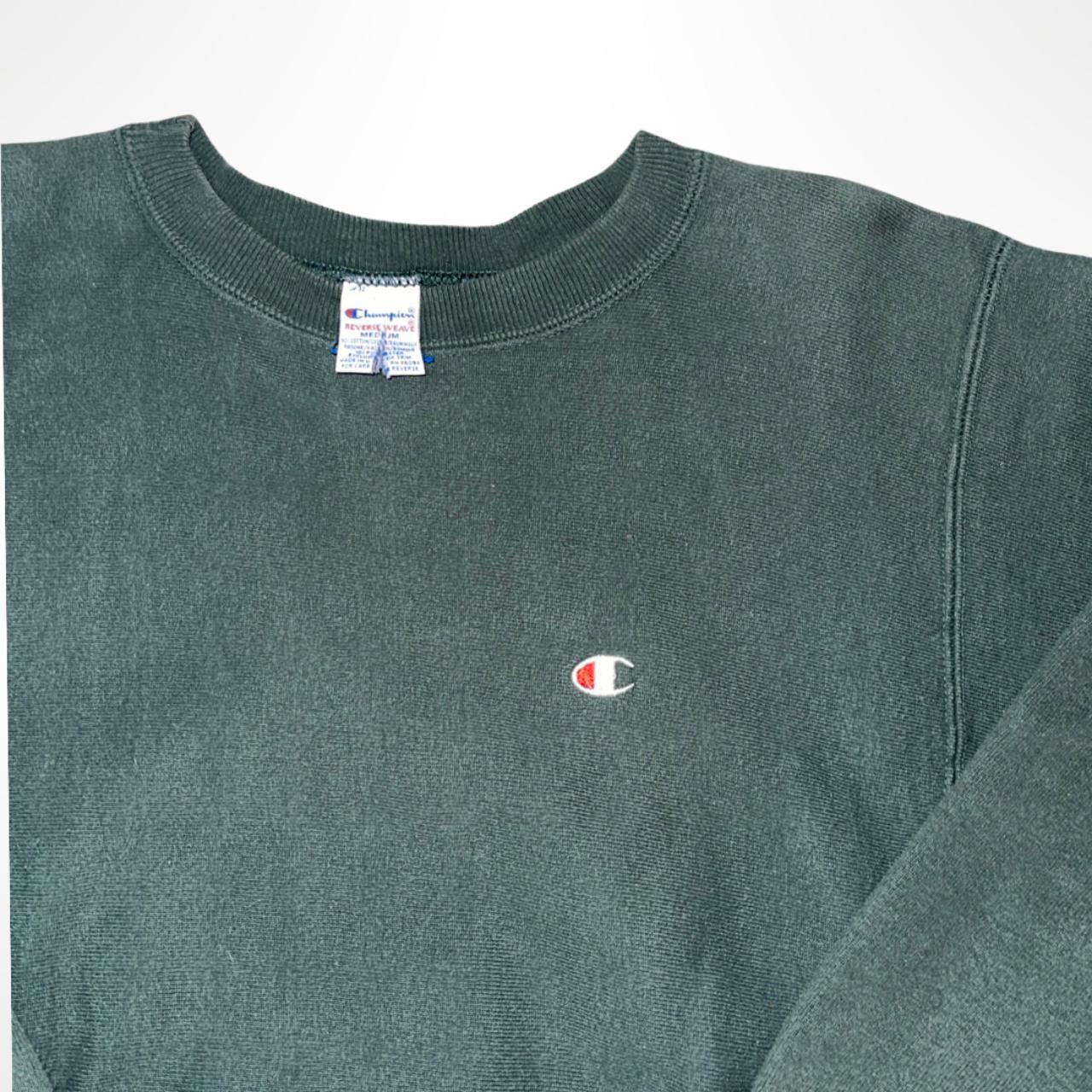 Vintage 1990's Champion Reverse Weave good Forest Green Blank Crewneck Sweatshirt M