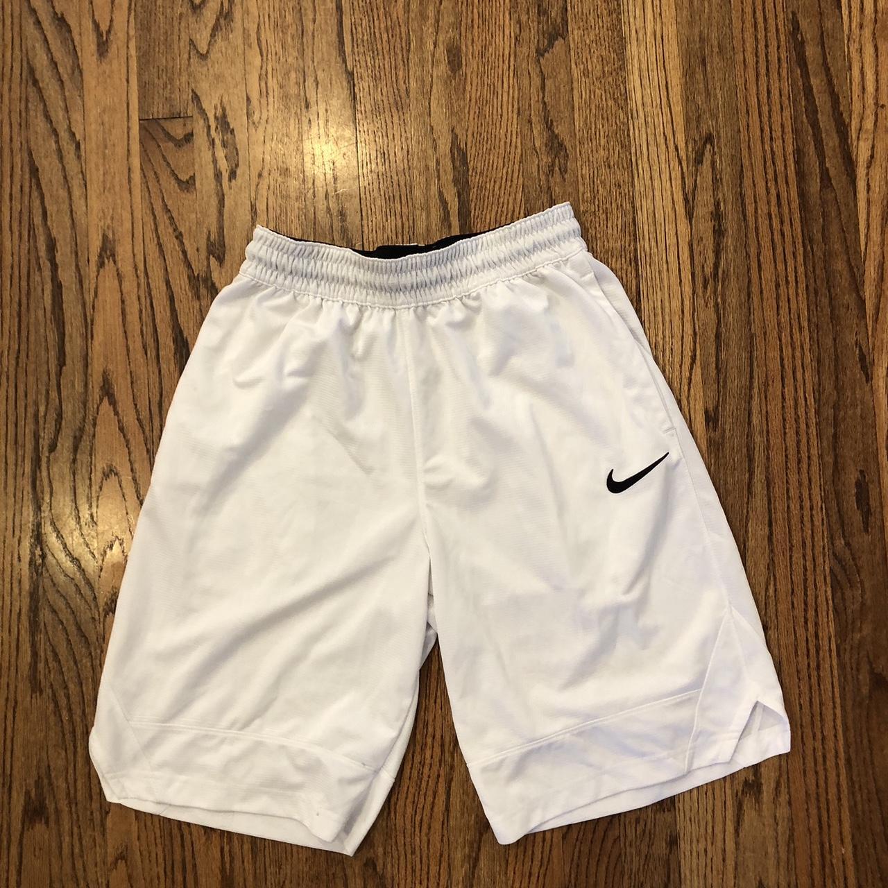 White Nike DRI- FIT basketball shorts! Size medium... - Depop