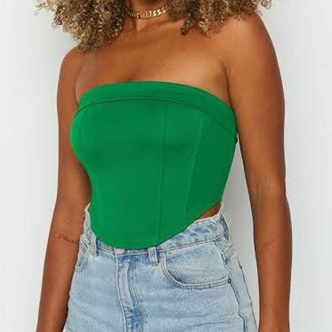 Glassons Corset Top In Forest Green Womens Size Depop