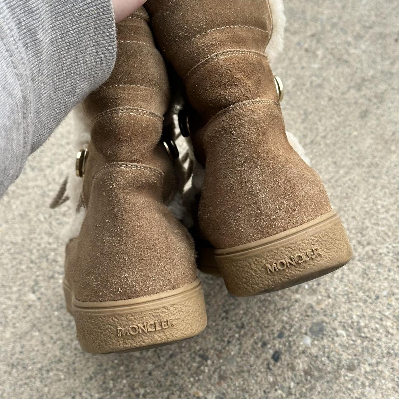 Moncler Women's Tan and Brown Boots | Depop