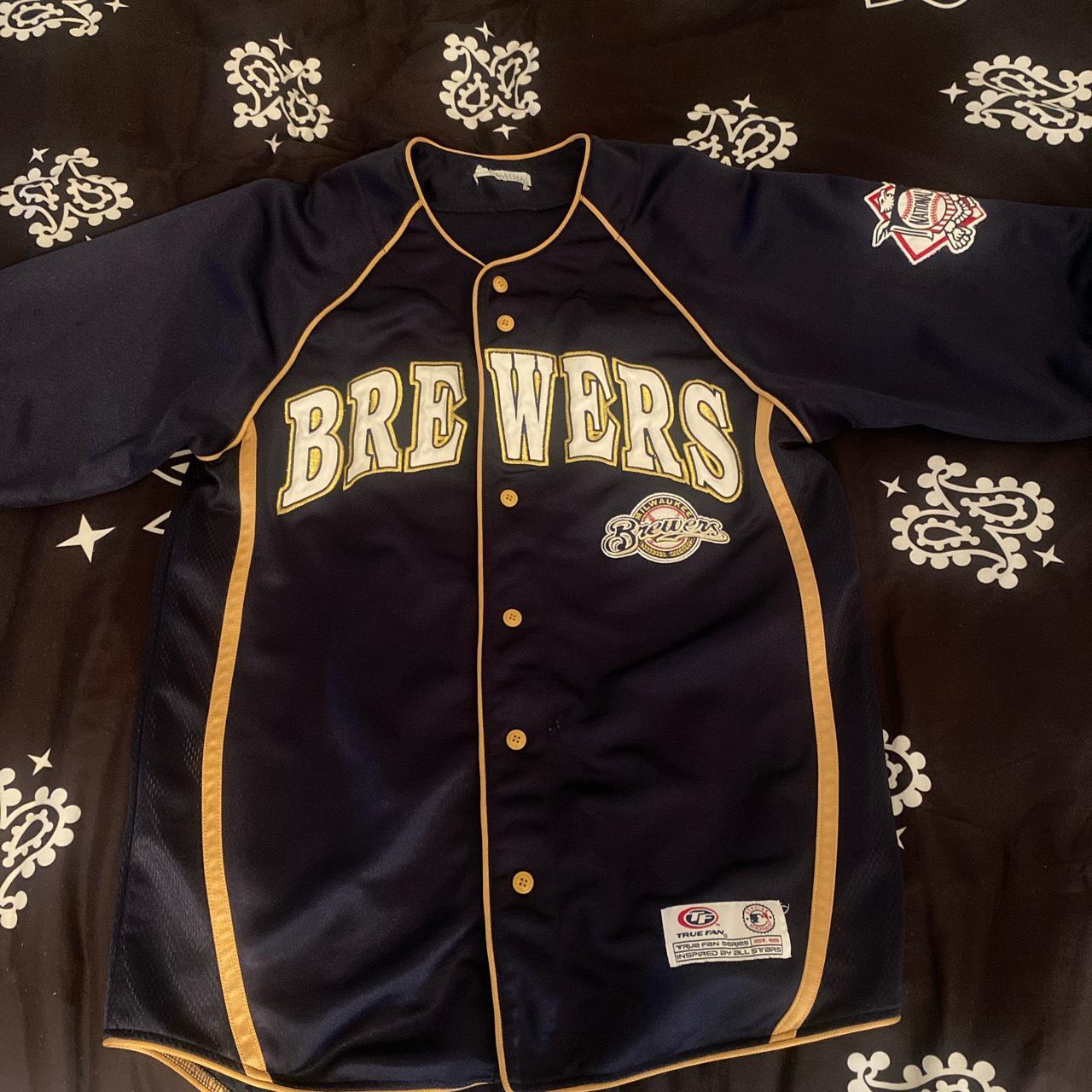 true fan, Shirts, Milwaukee Brewers Vintage Jersey Size Large
