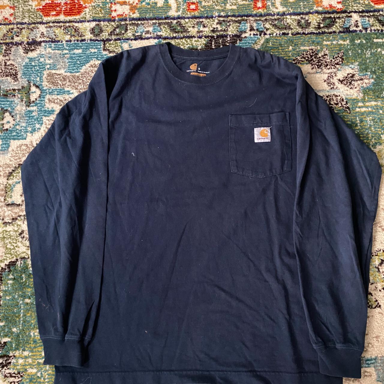 Mens Carhartt Navy Blue Mens Longsleeve Size - Depop