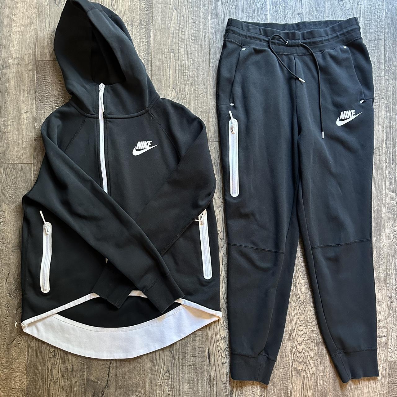 Nike Tech Fleece Sweater Windrunner Black/White... Depop