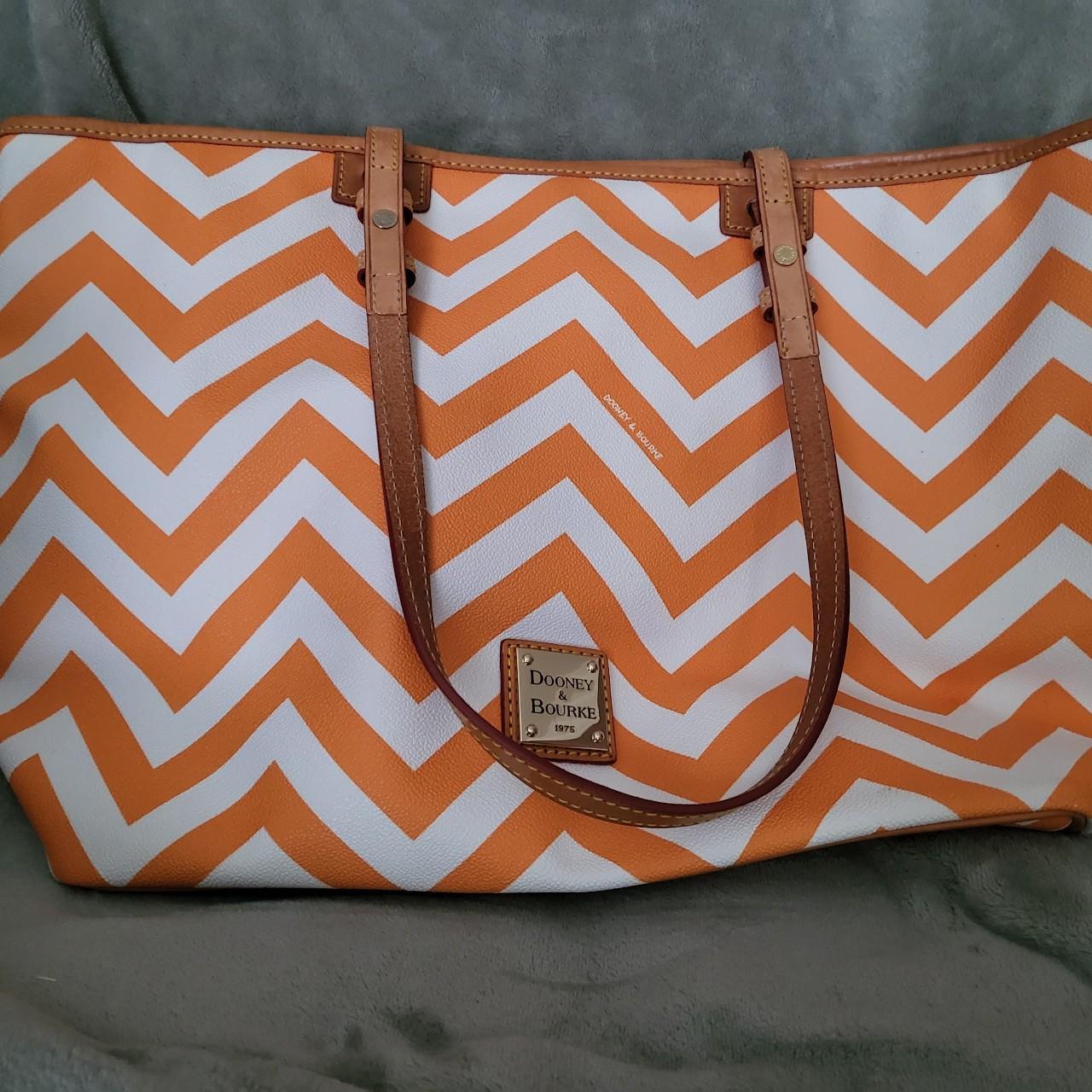 Dooney Bourke leisure shopper Tangerine chevron