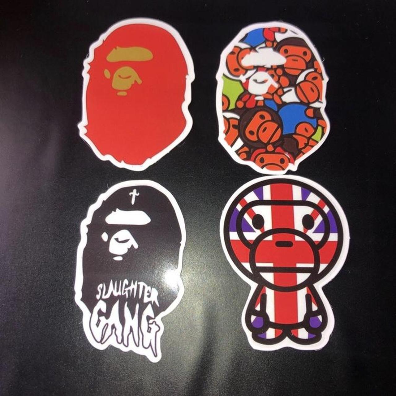 (4x) A Bathing Ape Bape Decal Stickers Red&Gold,... - Depop