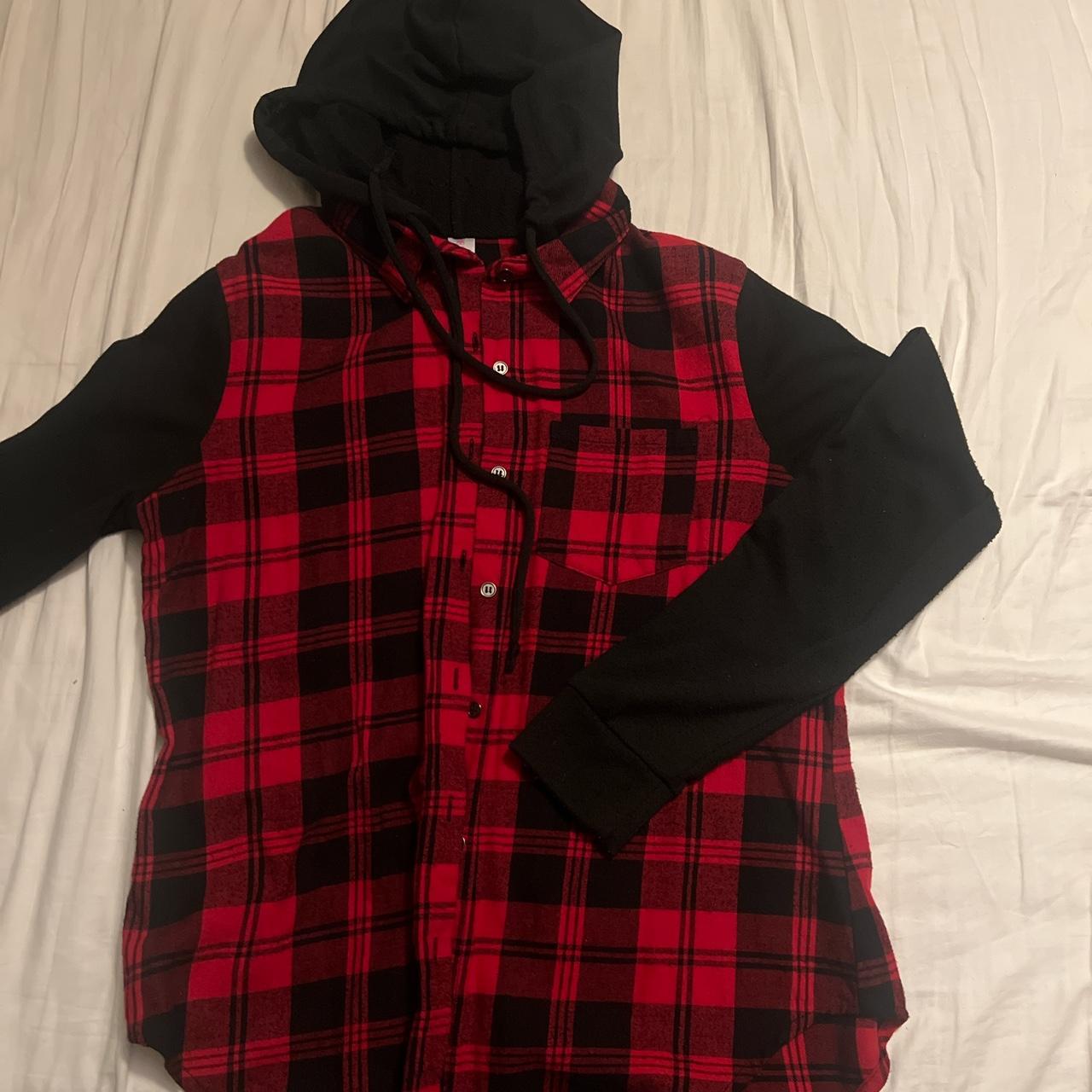 large black and red flannel - Depop