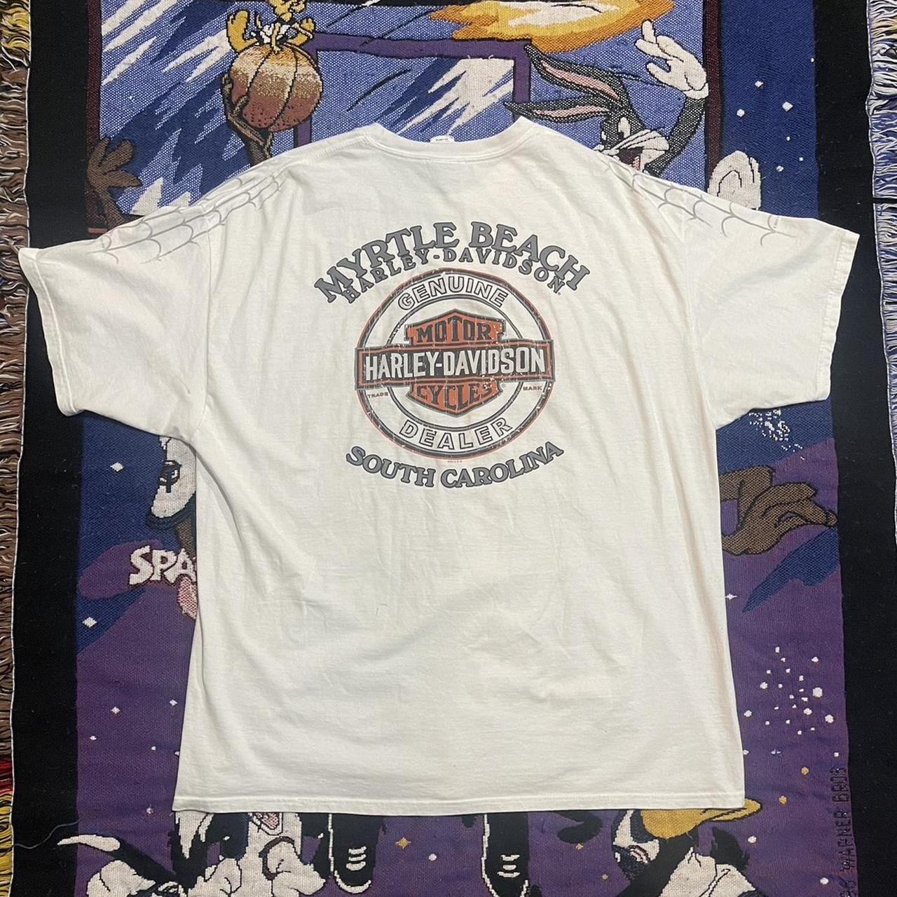 Harley Davidson white Shirt Halloween Spider Web | Depop