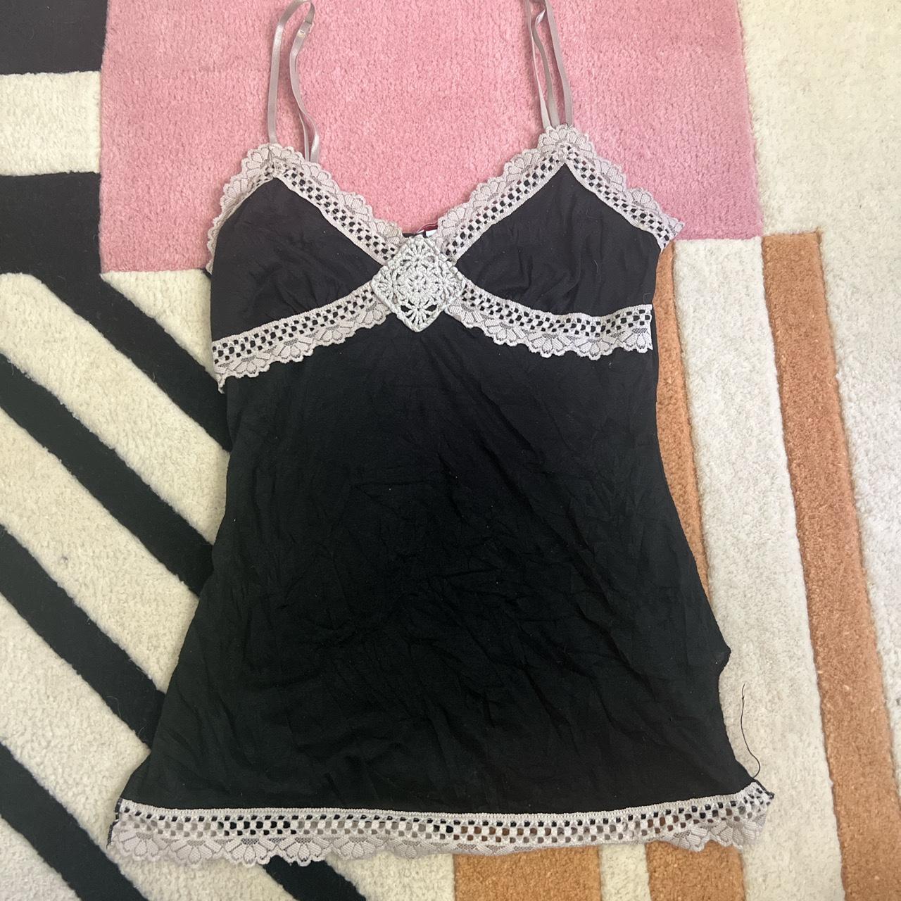 Vol. 1 black and beige lace tank top. Super soft... - Depop