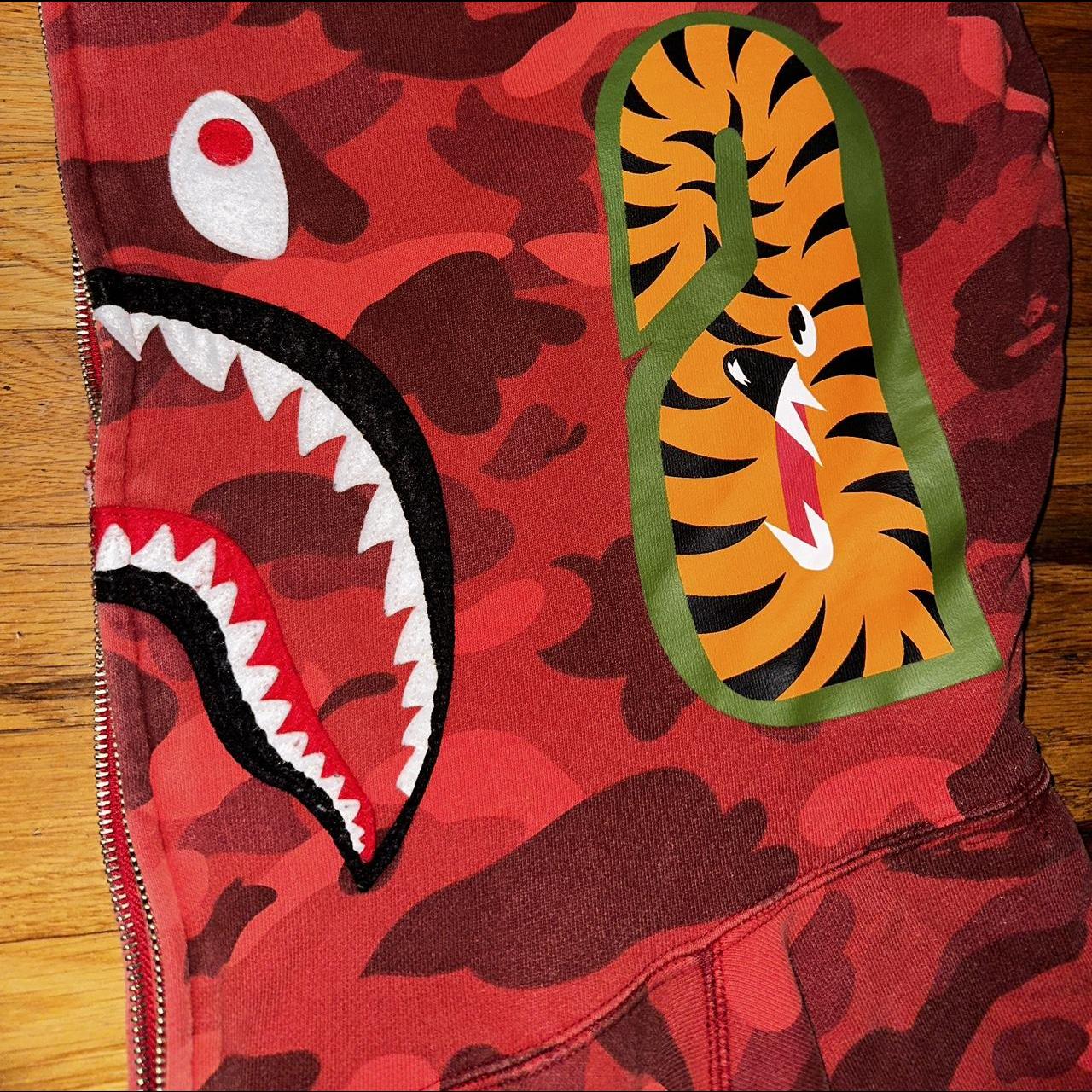 Bape red sale tiger hoodie