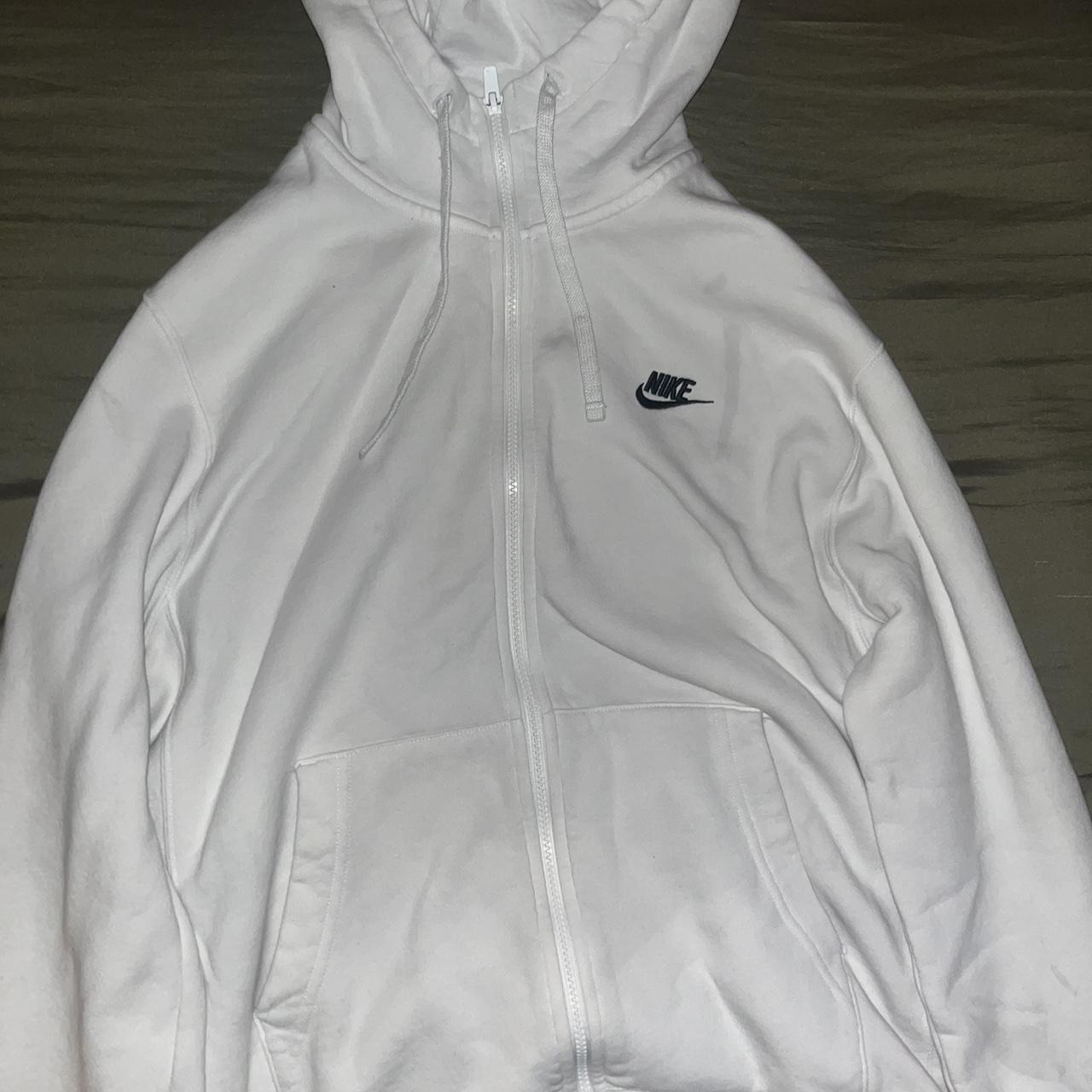 mens white nike zip up hoodie