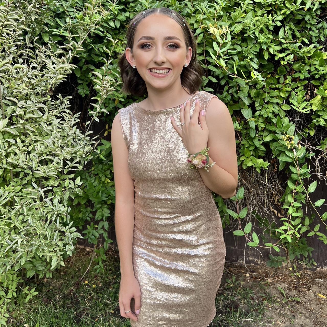 Rose gold sequin dress 2024 lulus