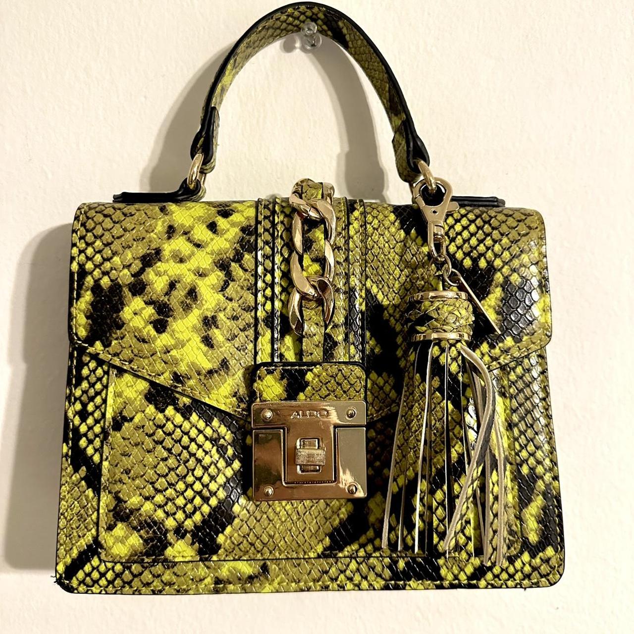 Neon green outlet snake bag