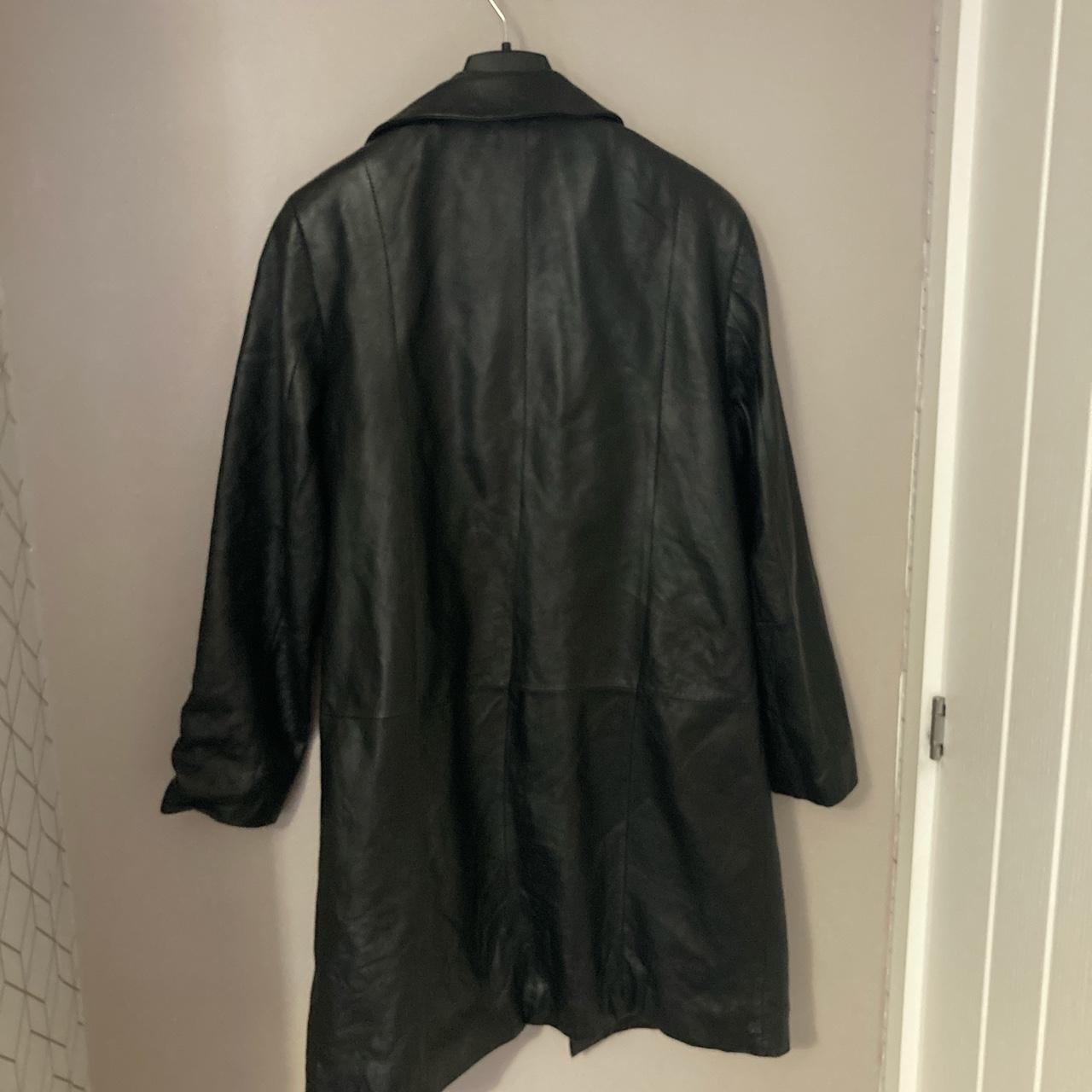 100% real leather jacket marks and spencers vintage... - Depop