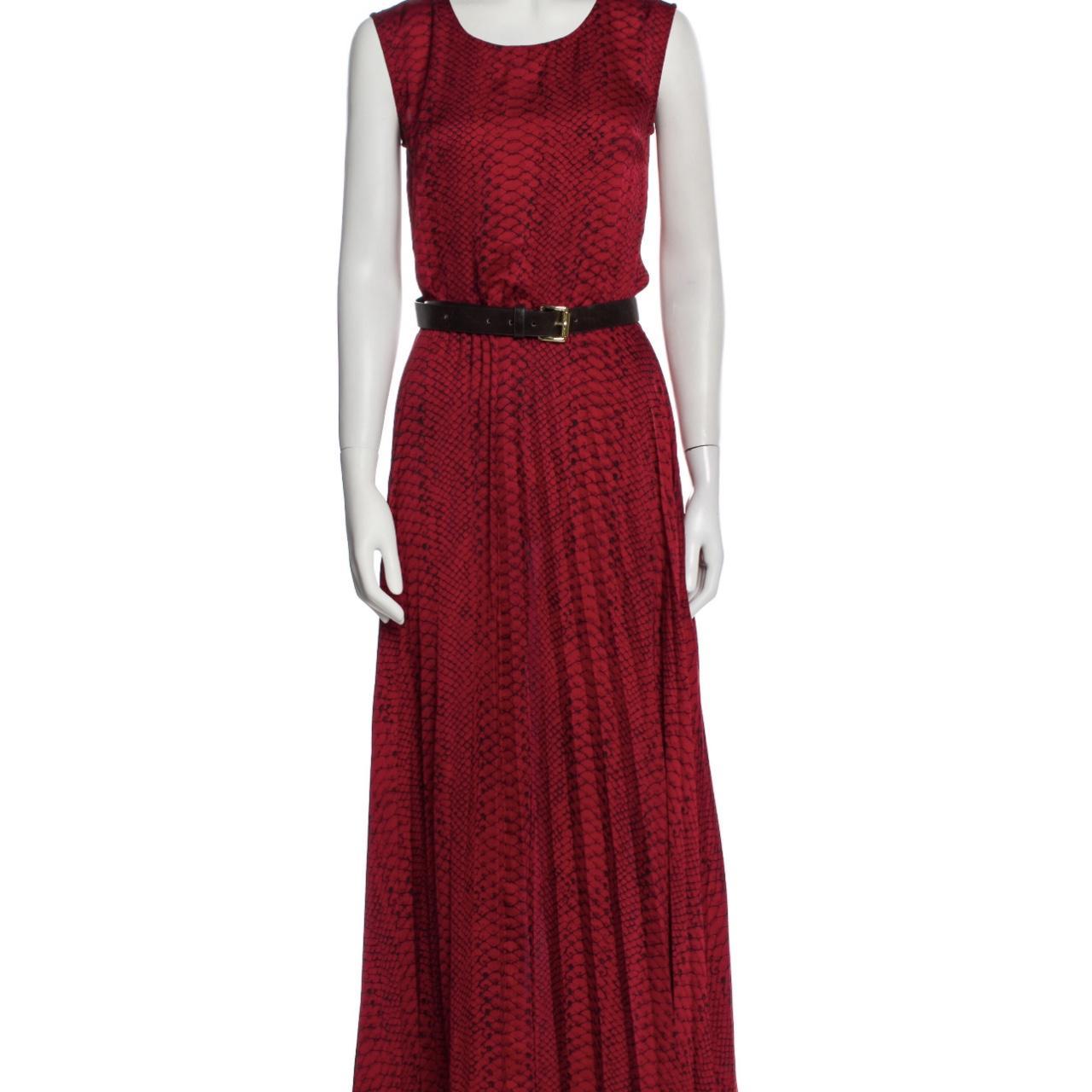 Michael kors belted on sale maxi dress