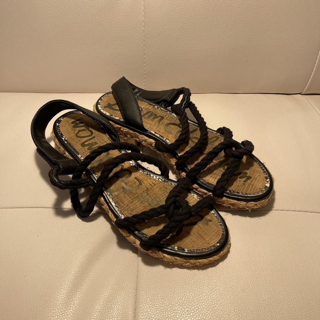 Sam Edelman Cristan Rope Sandal Modern black size 8.5 Depop