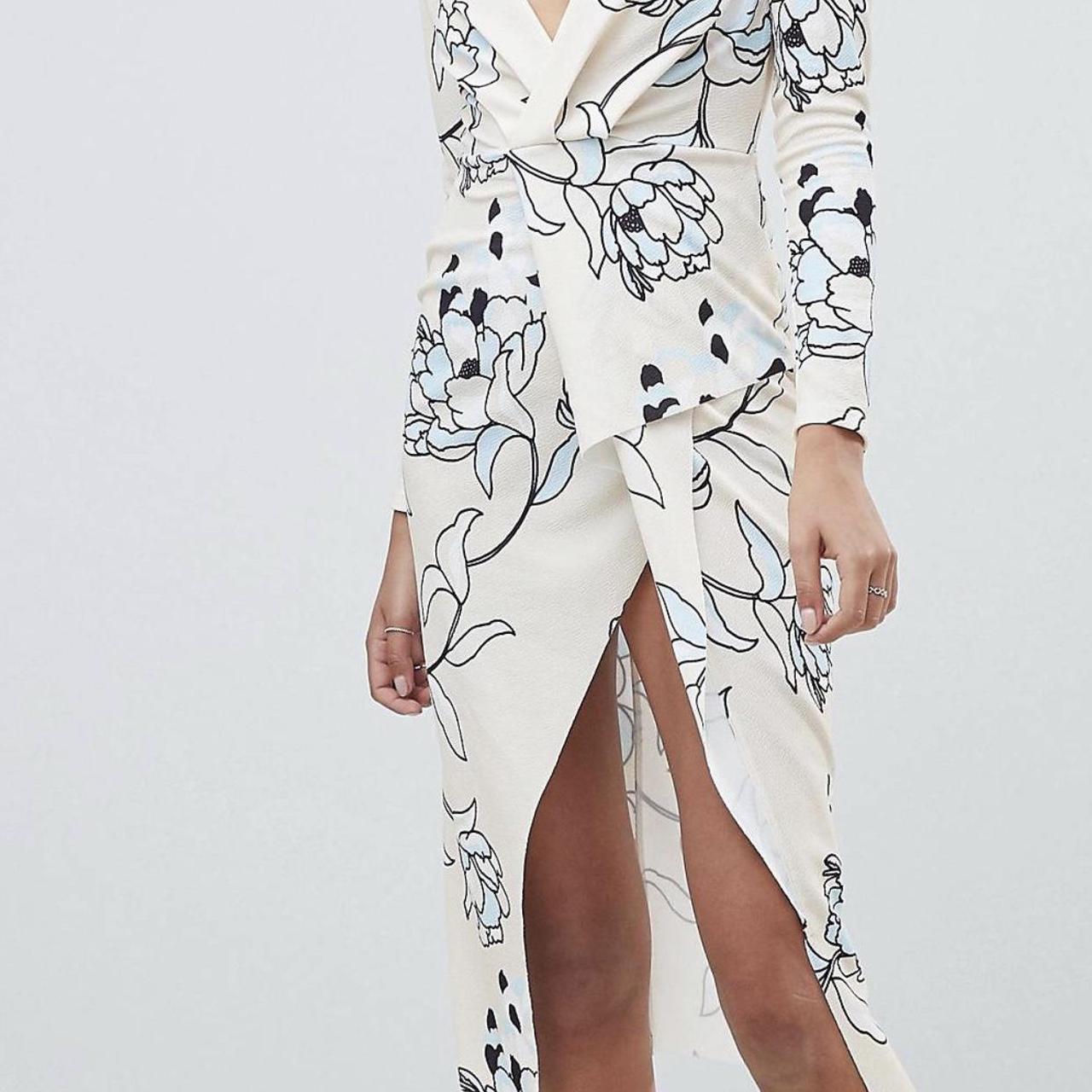 Asos design long sleeve wrap shirt midi dress best sale