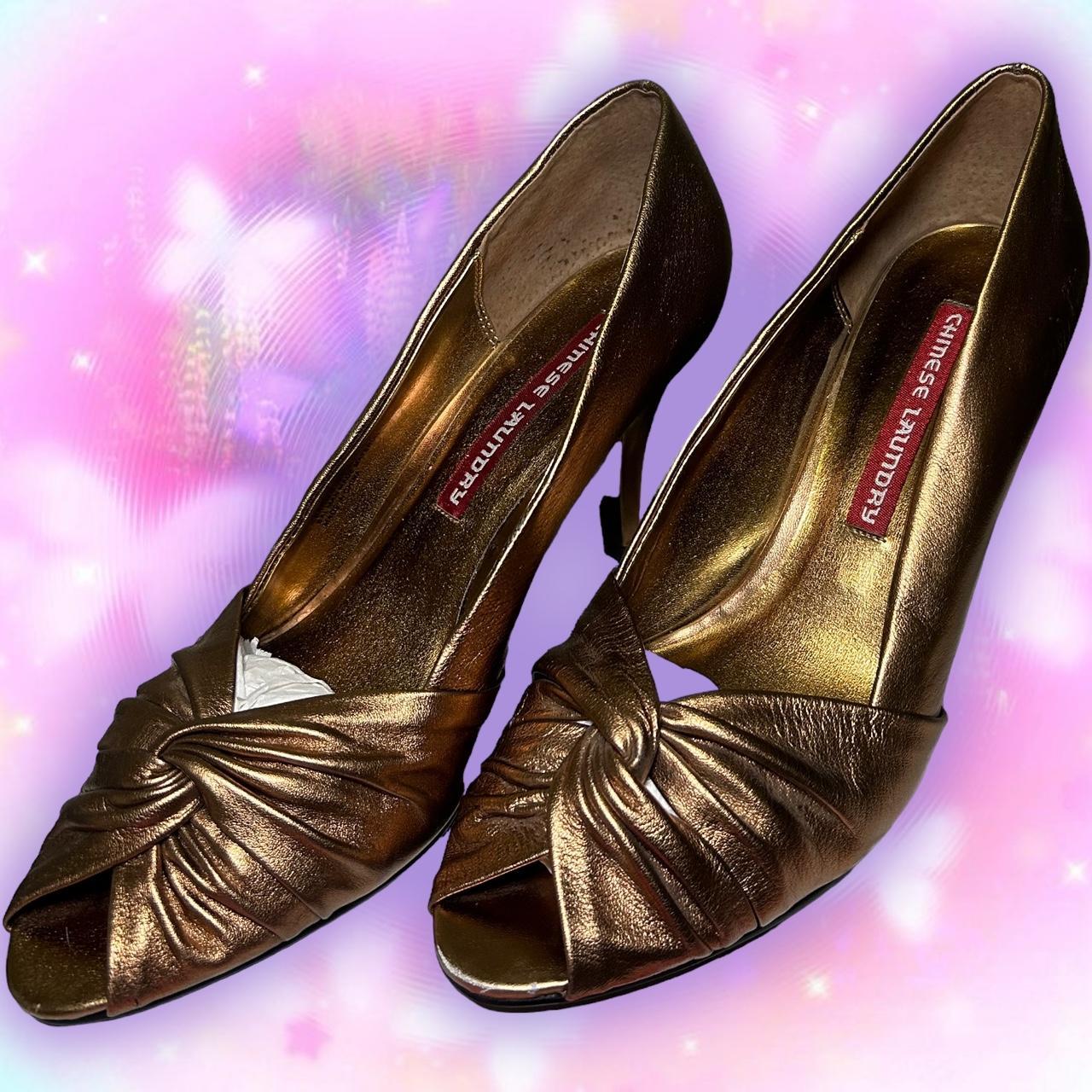 Metallic deals bronze heels