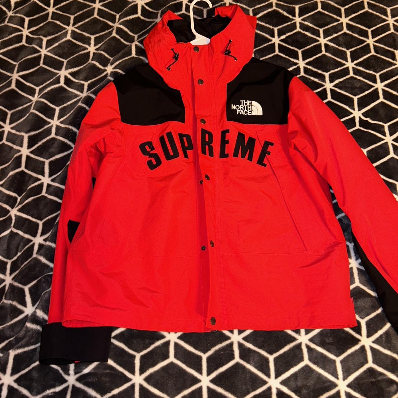 Red supreme deals north face jacket