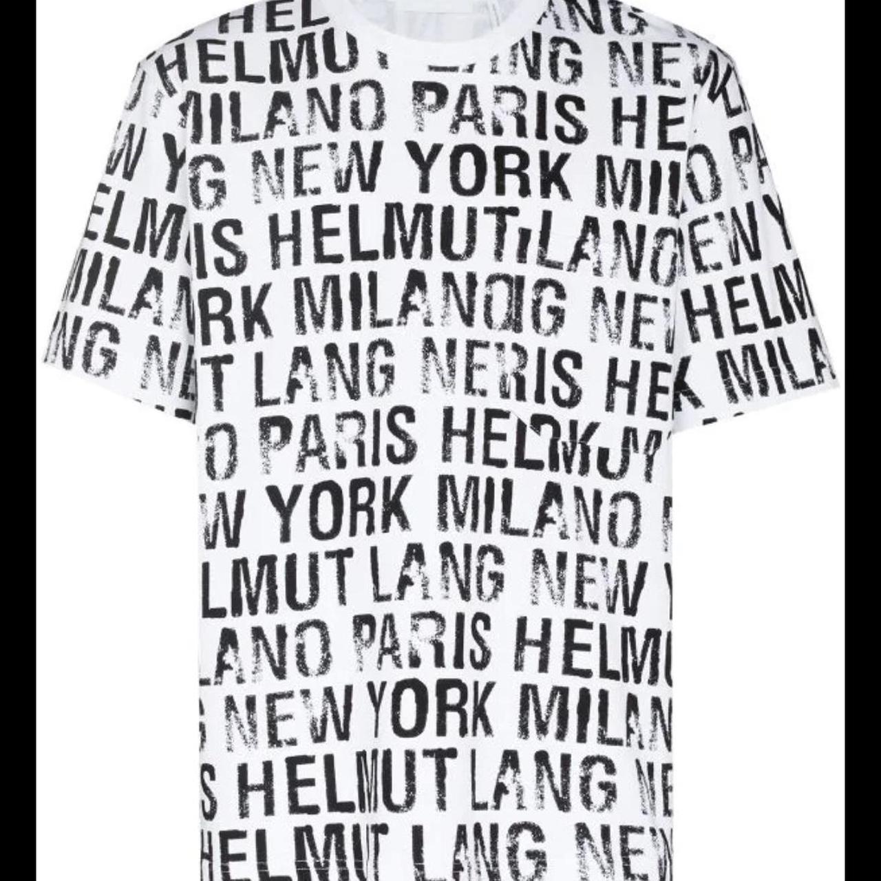 HELMUT LANG All-Over logo cotton T-shirt. -... - Depop