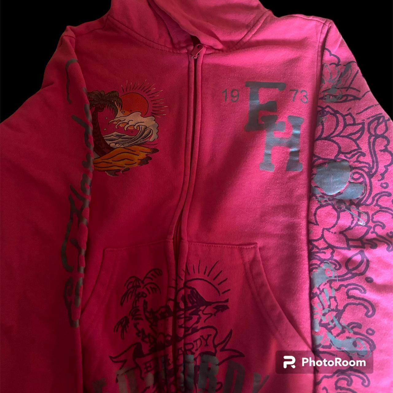 Ed Hardy エドハーディ y2k ピンク ジップアップ パーカー XS Ed Hardy エドハーディ y2k ピンク ジップアップ パーカー XS
