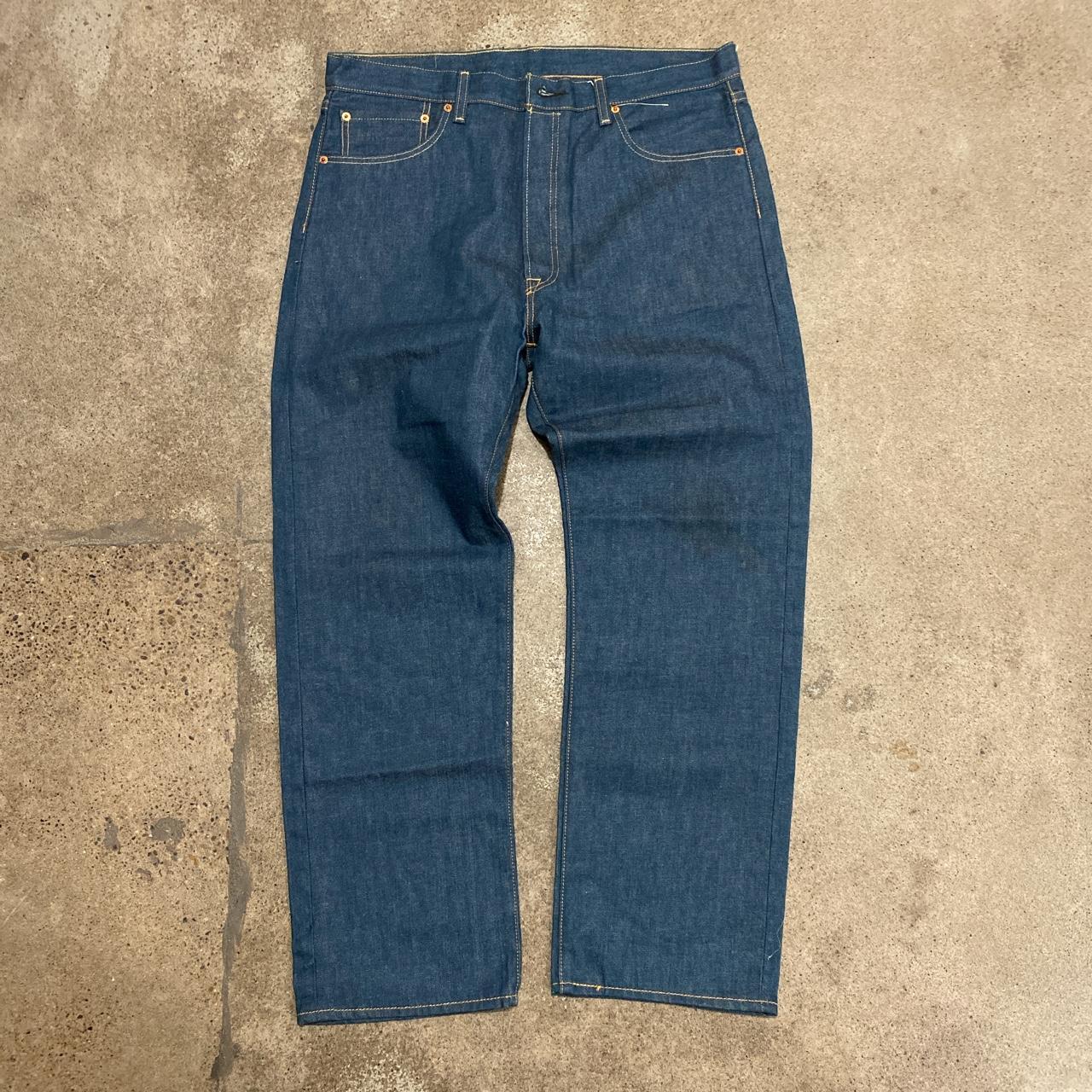 Vintage Levi 501 Raw Denim Jeans Not Selvedge Good... - Depop