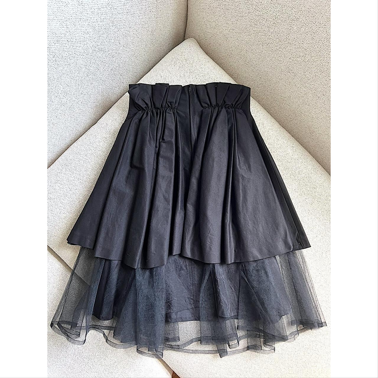 Noir Kei Ninomiya black multilayered midi skirt with | Depop