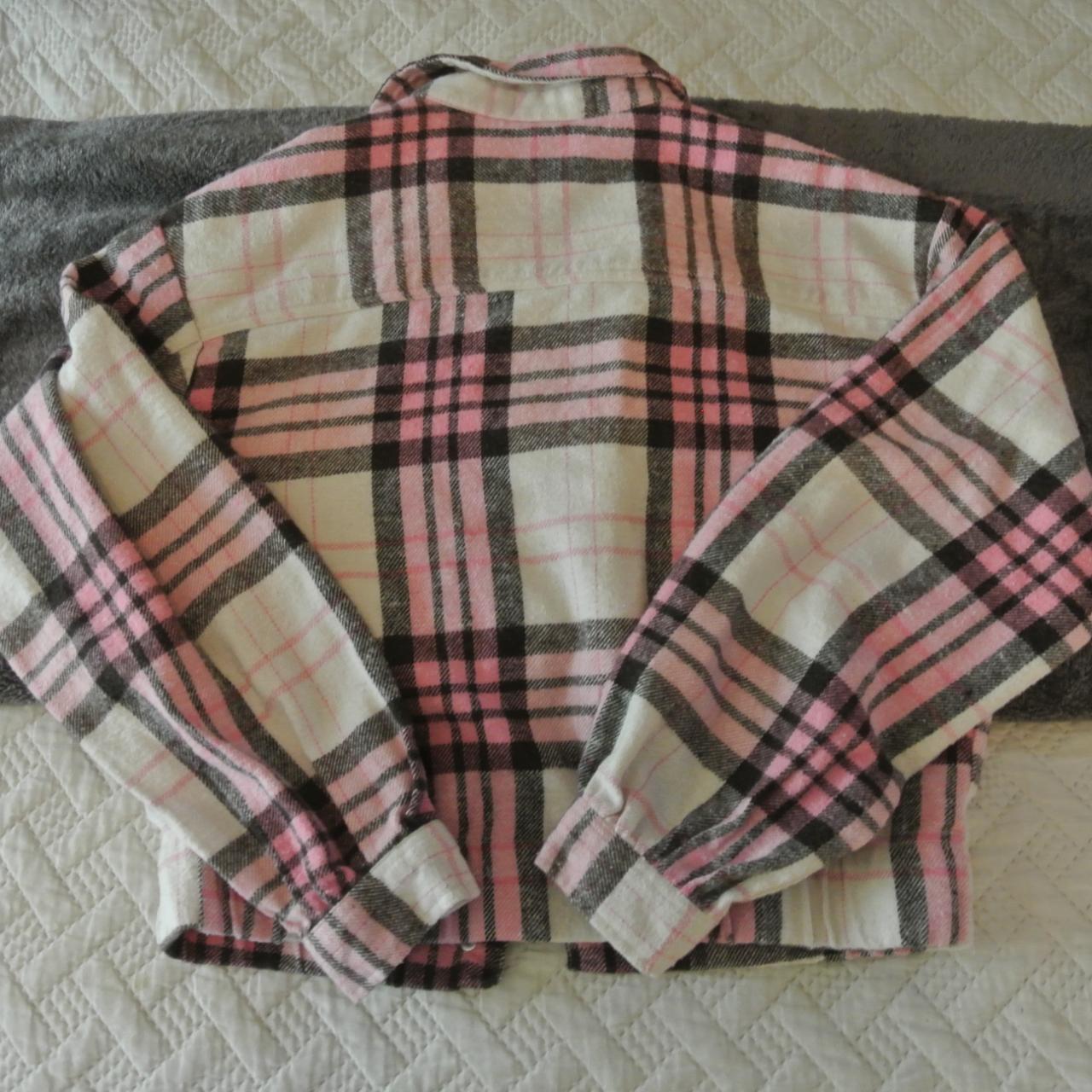 Women's Plaid Flannel | Size Small | Pink, Black &... - Depop