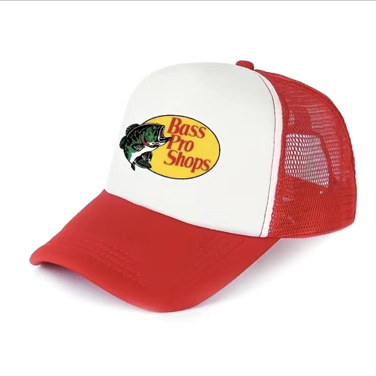 Bass Pro Shop Hat Snap Back {red}{white} Color Way Depop