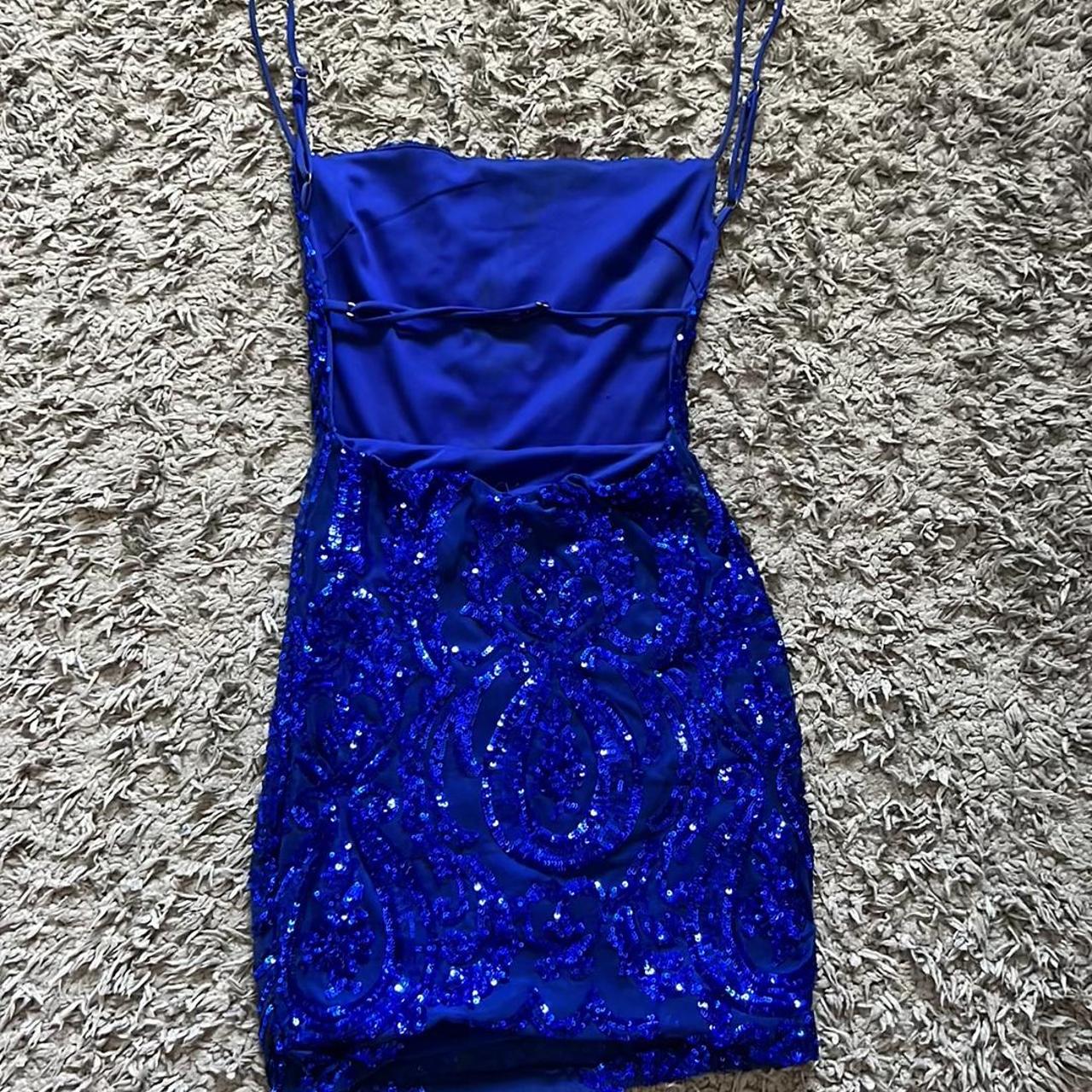 Blue sequin Lucy in the sky dress Depop