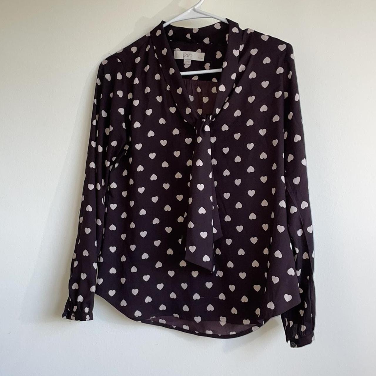 Ann Taylor LOFT blouse Size XS (Petite) Heart... - Depop