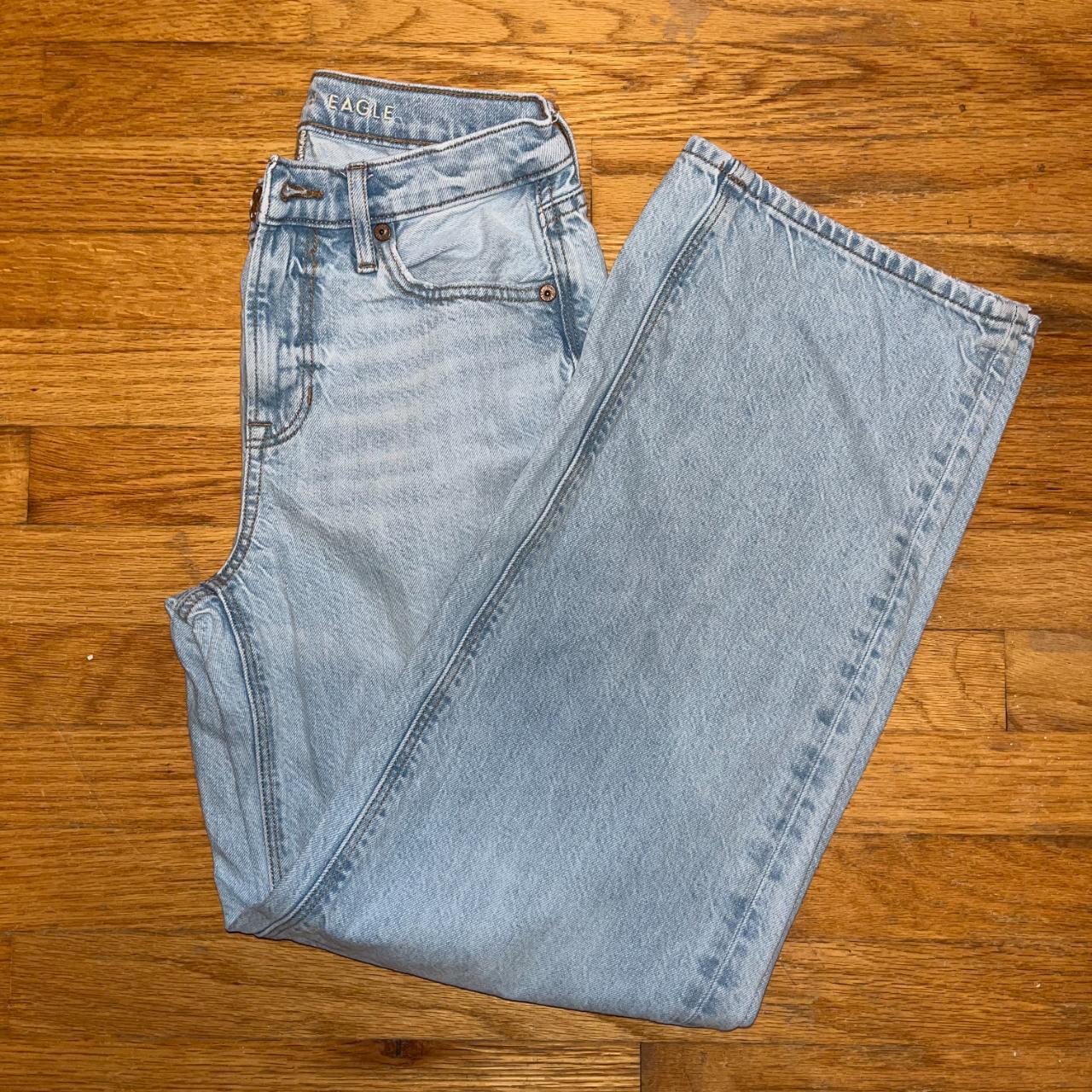 straight leg light wash american eagle jeans Only... - Depop