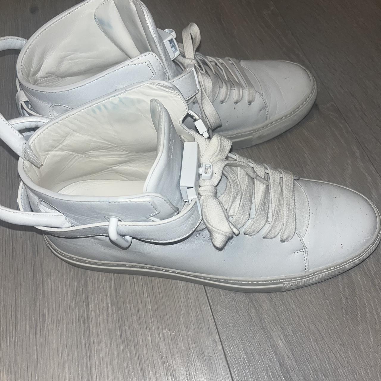 White buscemi hi tops trainers Size uk 9 Rope tare... - Depop