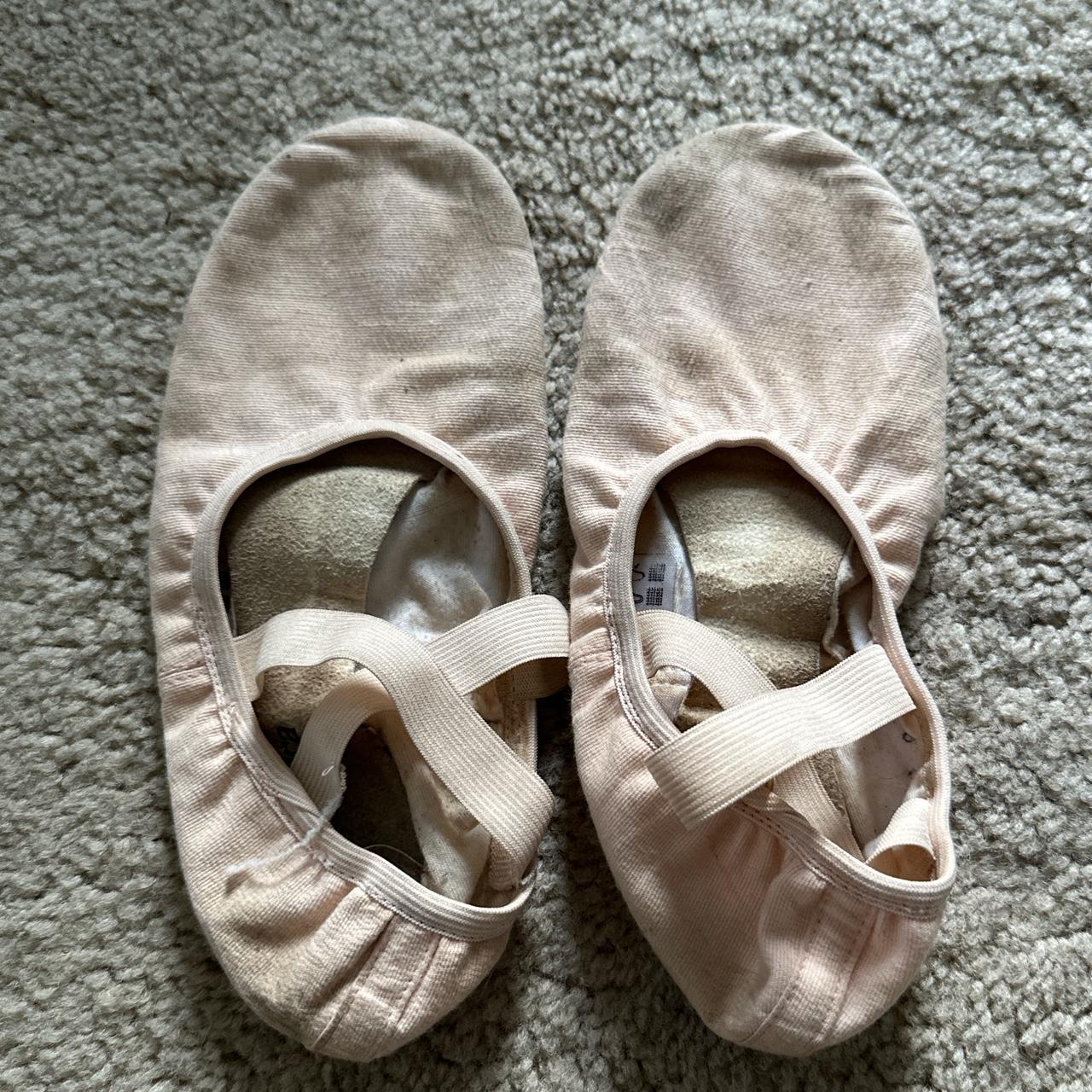 Light pink ballet shoes size 8 fairly worn. 💗 Depop