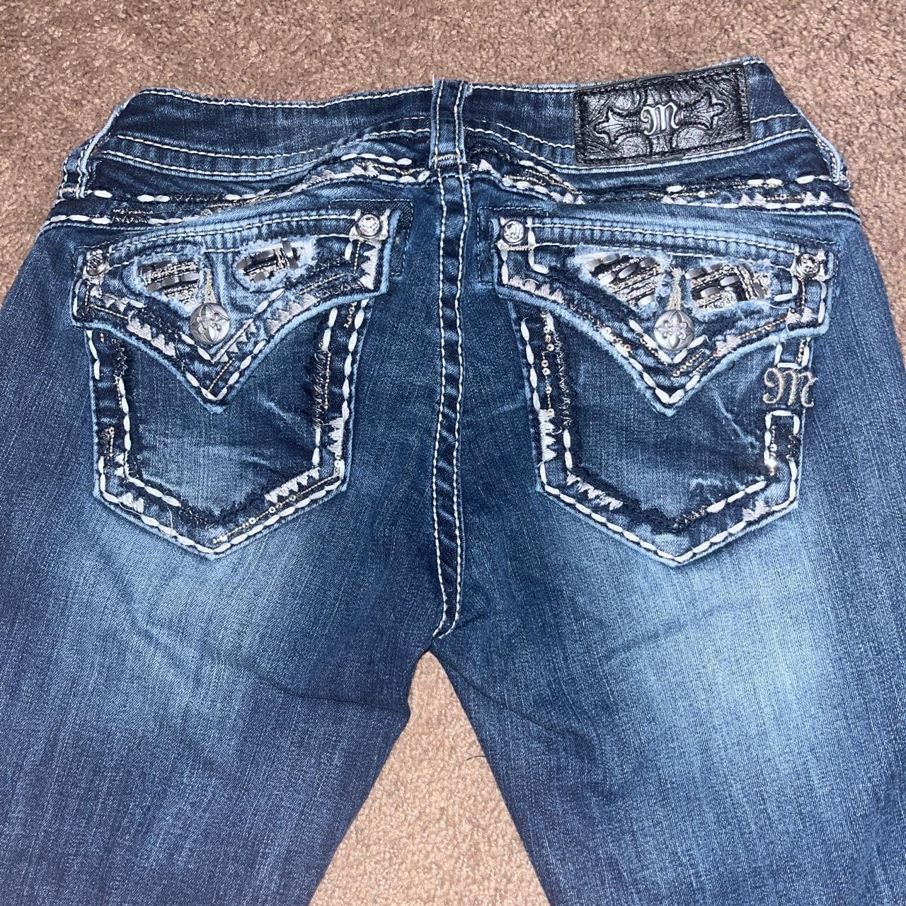 beautiful miss me boot cut jeans nice details with... - Depop